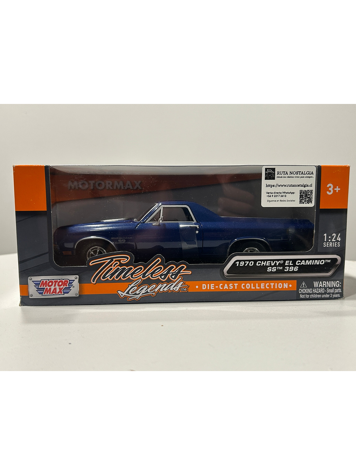 Motormax Chevrolet El Camino SS 396 1970 1:24 – Pick Up clásica muscle car, metal fundido, colección Timeless Legends 4