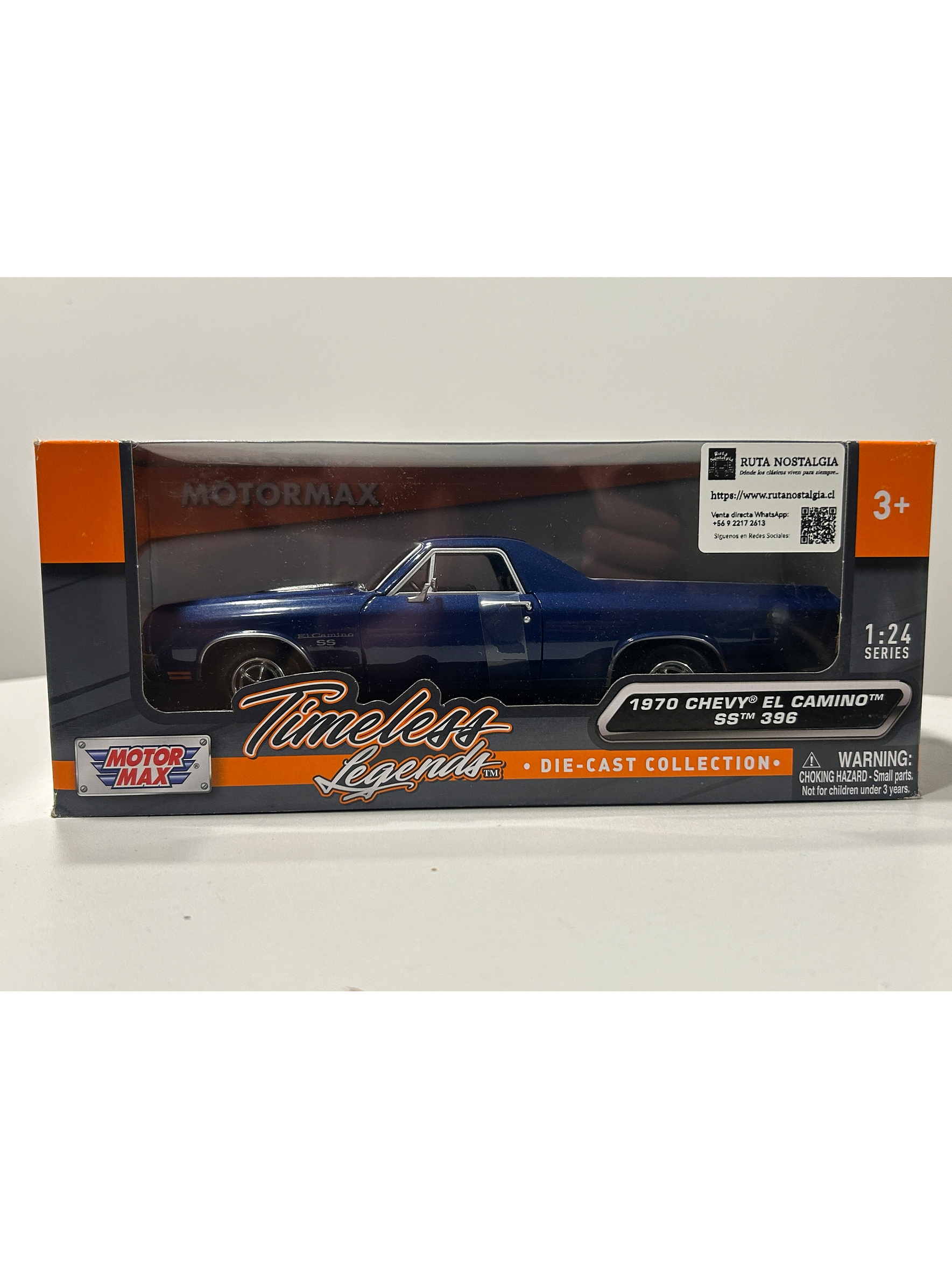 Motormax Chevrolet El Camino SS 396 1970 1:24 – Pick Up clásica muscle car, metal fundido, colección Timeless Legends 4