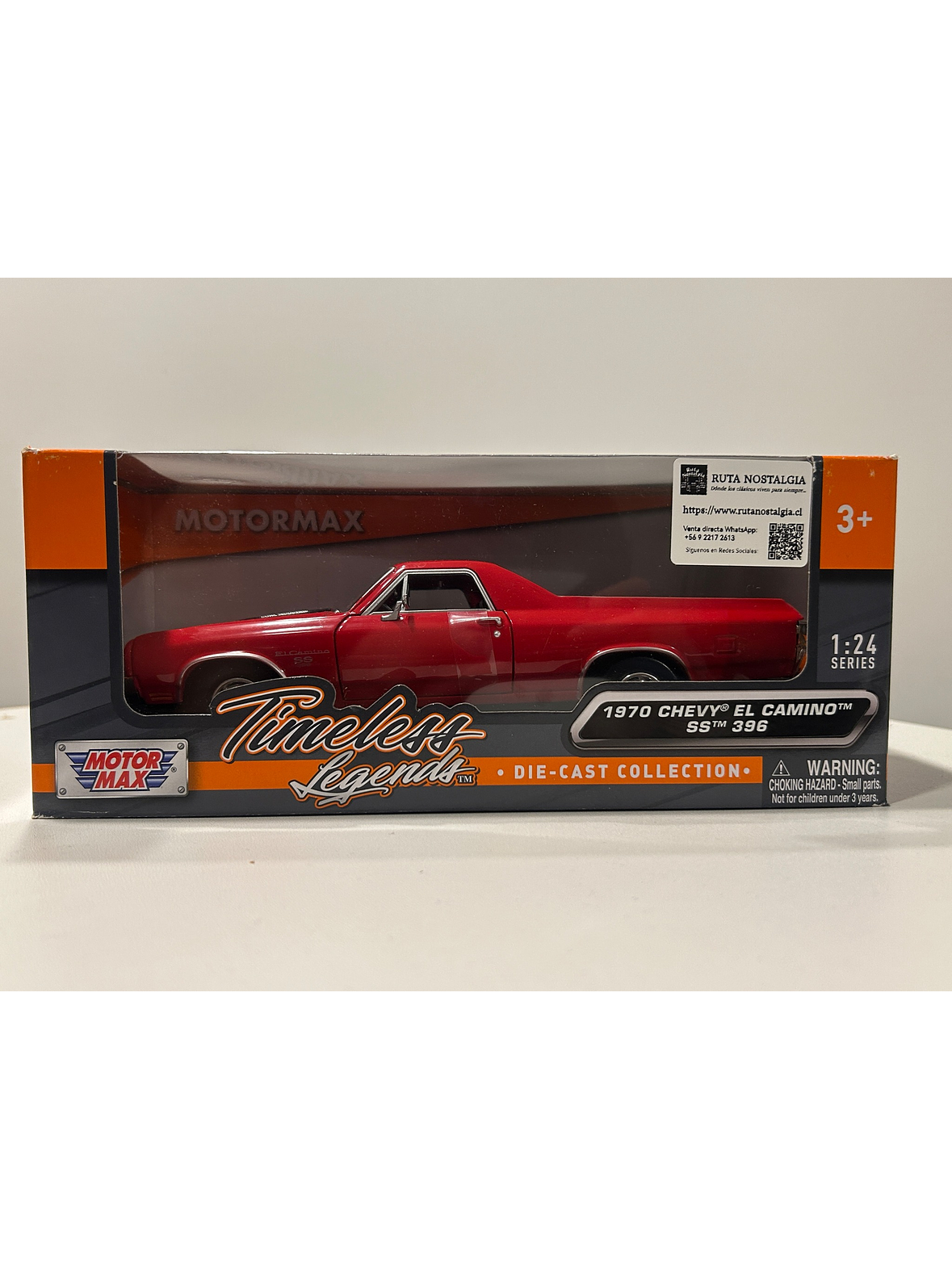 Motormax Chevrolet El Camino SS 396 1970 1:24 – Pick Up clásica muscle car, metal fundido, colección Timeless Legends 7