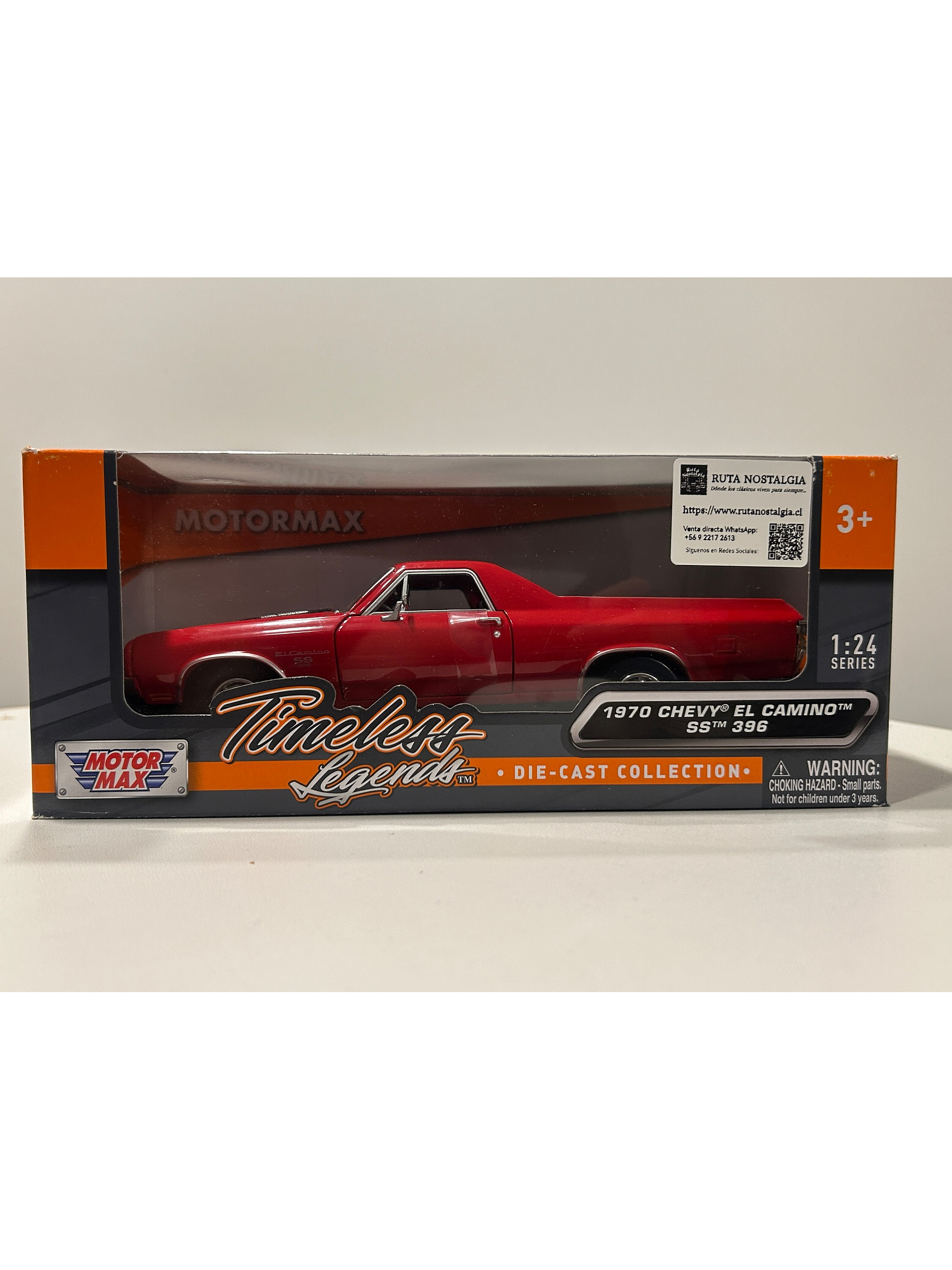 Motormax Chevrolet El Camino SS 396 1970 1:24 – Pick Up clásica muscle car, metal fundido, colección Timeless Legends 7