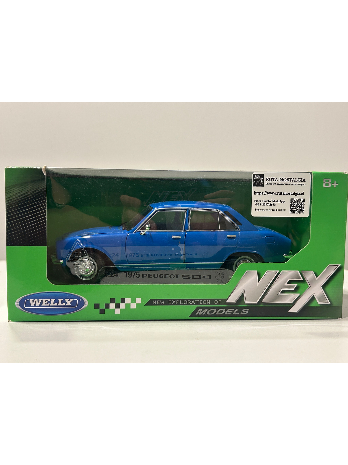 Peugeot 504 1975 azul Welly 1:24 – Clásico familiar y taxi de los 70 3