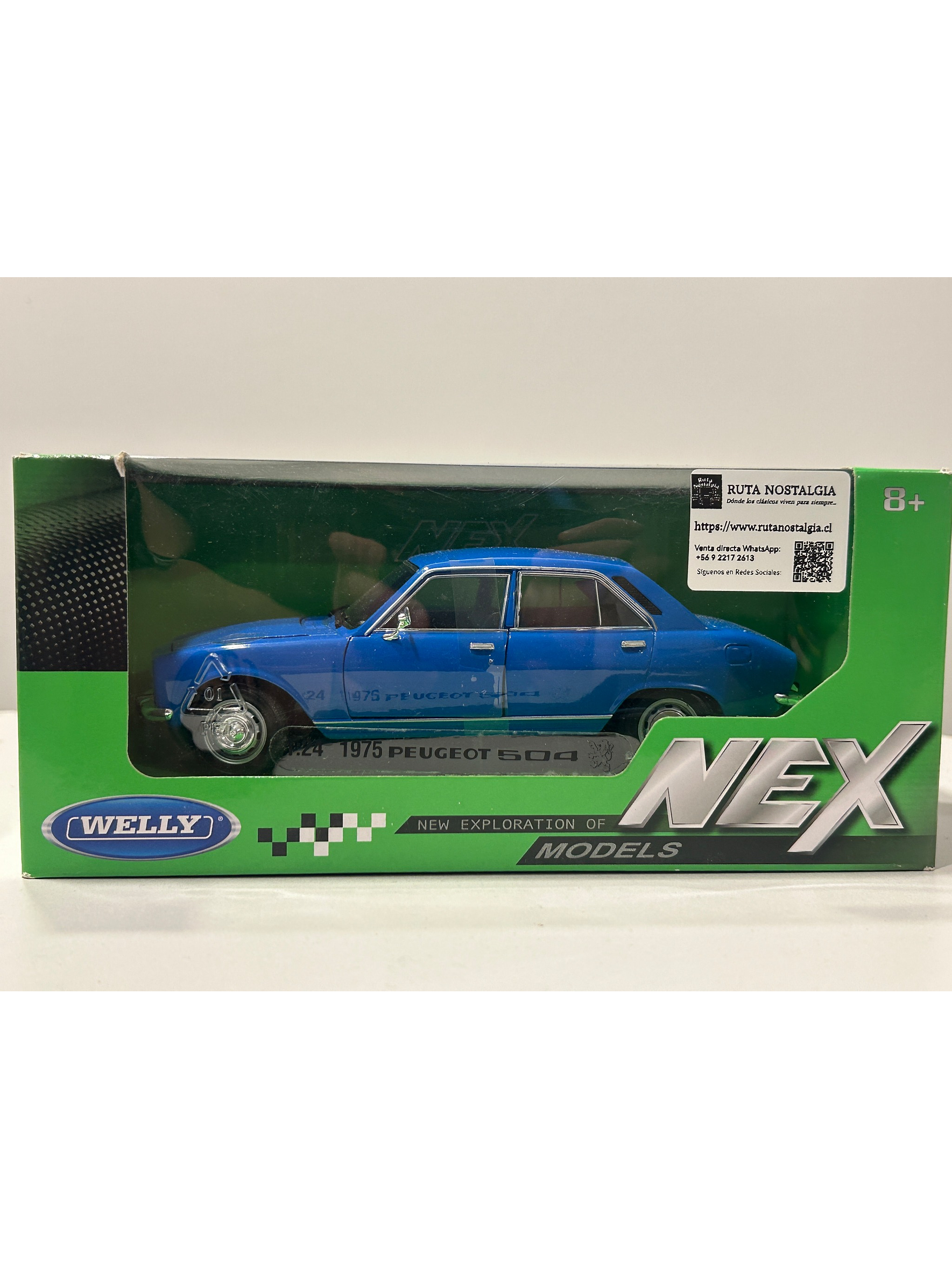 Peugeot 504 1975 azul Welly 1:24 – Clásico familiar y taxi de los 70 3