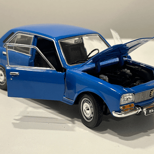 Peugeot 504 1975 azul Welly 1:24 – Clásico familiar y taxi de los 70