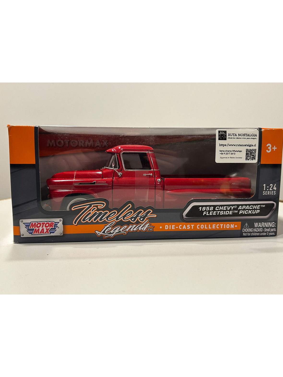 Chevrolet Apache Fleetside 1958 Motormax 1:24 – Pickup clásica americana de colección 3