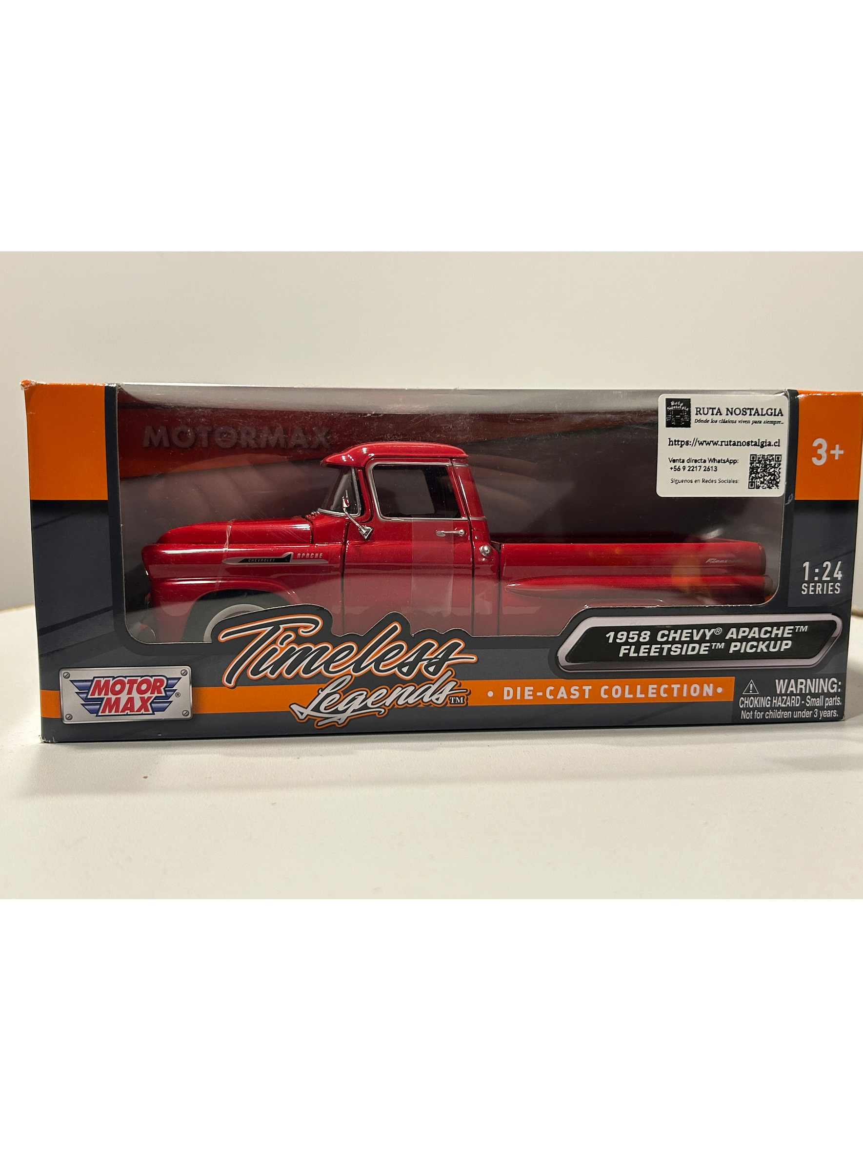 Chevrolet Apache Fleetside 1958 Motormax 1:24 – Pickup clásica americana de colección 3
