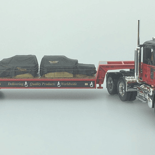 Mack Granite con Rampla Lowboy First Gear 1:34 – Camión americano de carga pesada para coleccionistas y camioneros