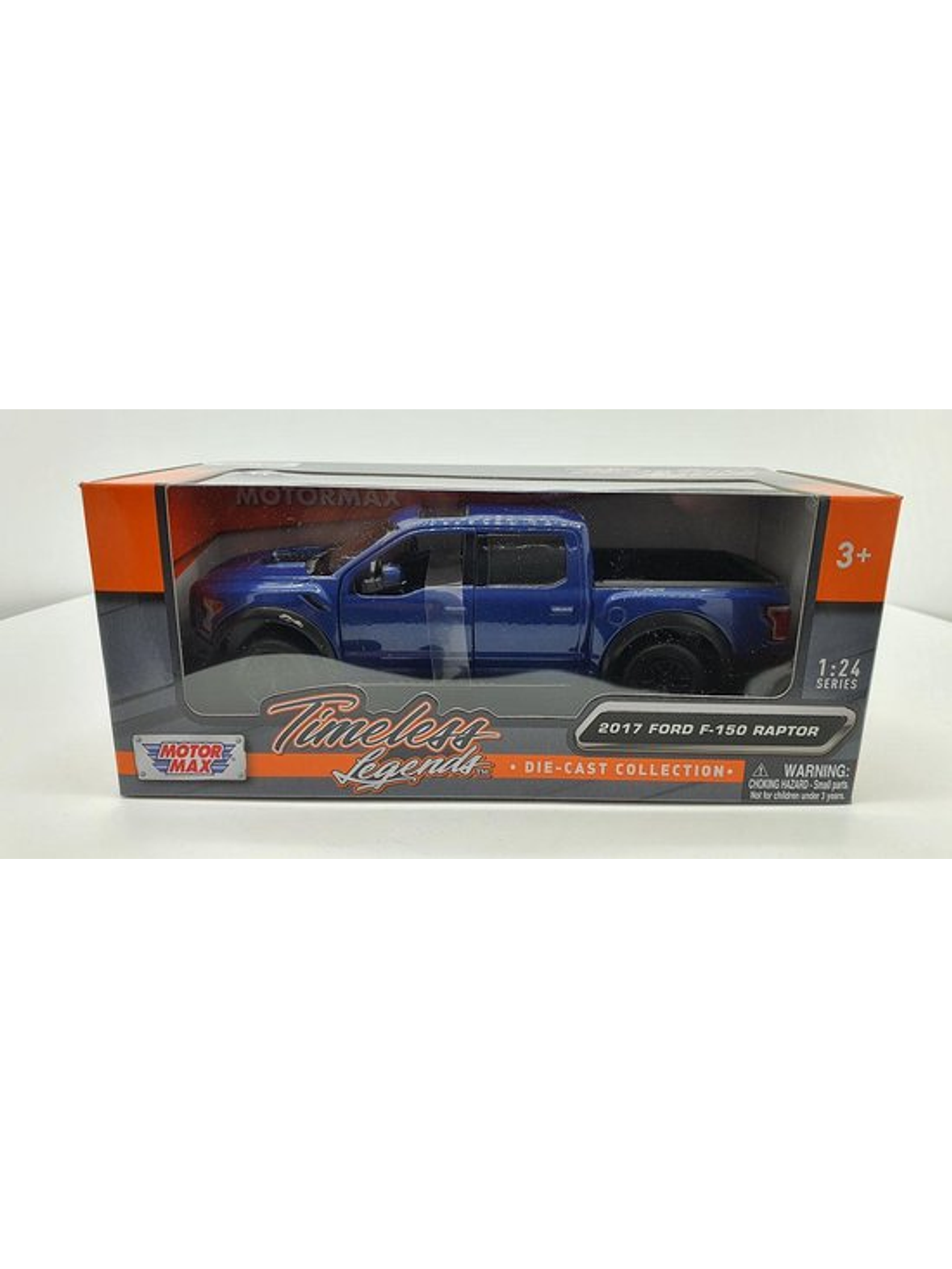 Motormax Ford F-150 Raptor 2017 azul metálico 1:24 – Pickup off-road ícono de Ford Performance 2