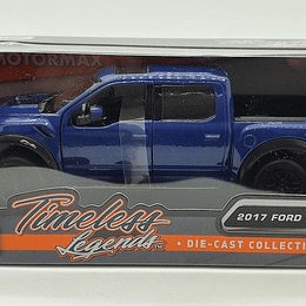 Motormax Ford F-150 Raptor 2017 azul metálico 1:24 – Pickup off-road ícono de Ford Performance