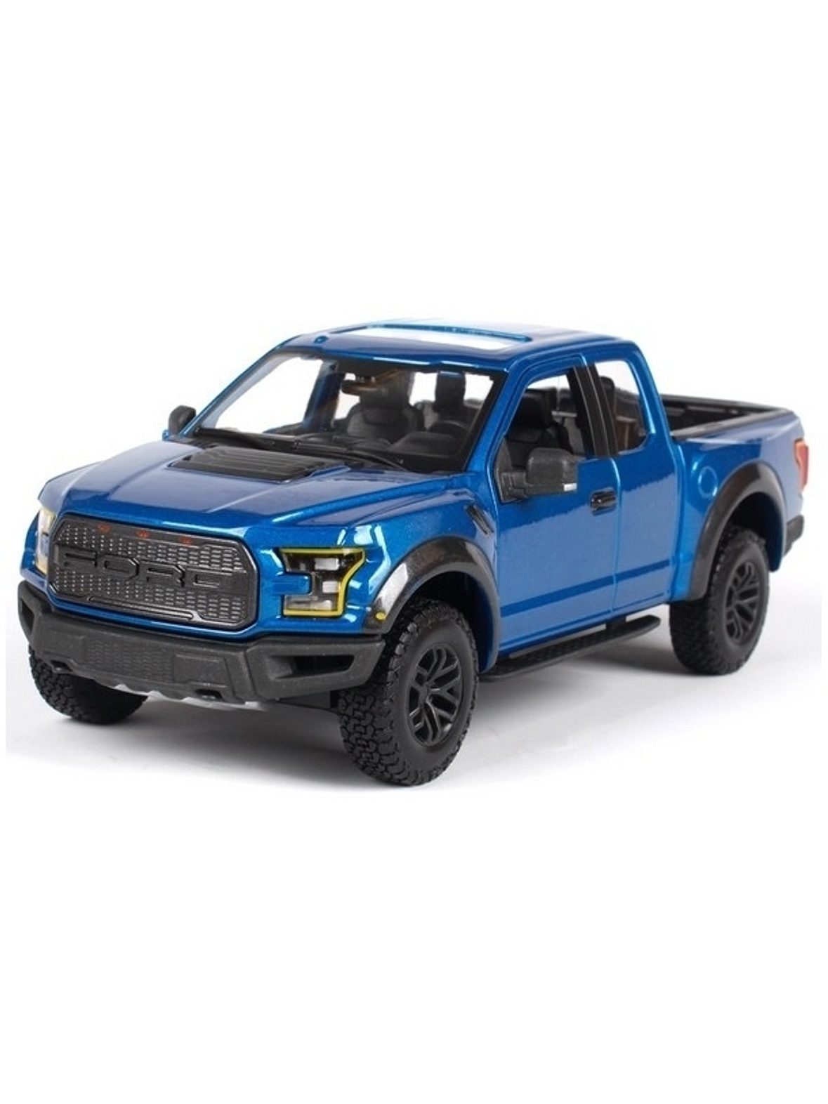 Motormax Ford F-150 Raptor 2017 azul metálico 1:24 – Pickup off-road ícono de Ford Performance 1