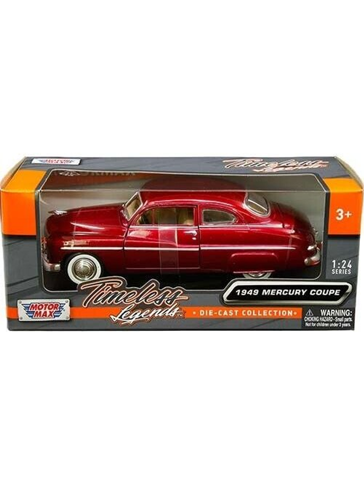Motormax Mercury Coupe 1949 rojo metálico 1:24 – Clásico americano Timeless Legends coleccionable en Chile 1