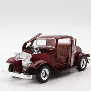 Ford Coupe 1932 rojo metálico 1:24 Motormax – Auto clásico americano de colección