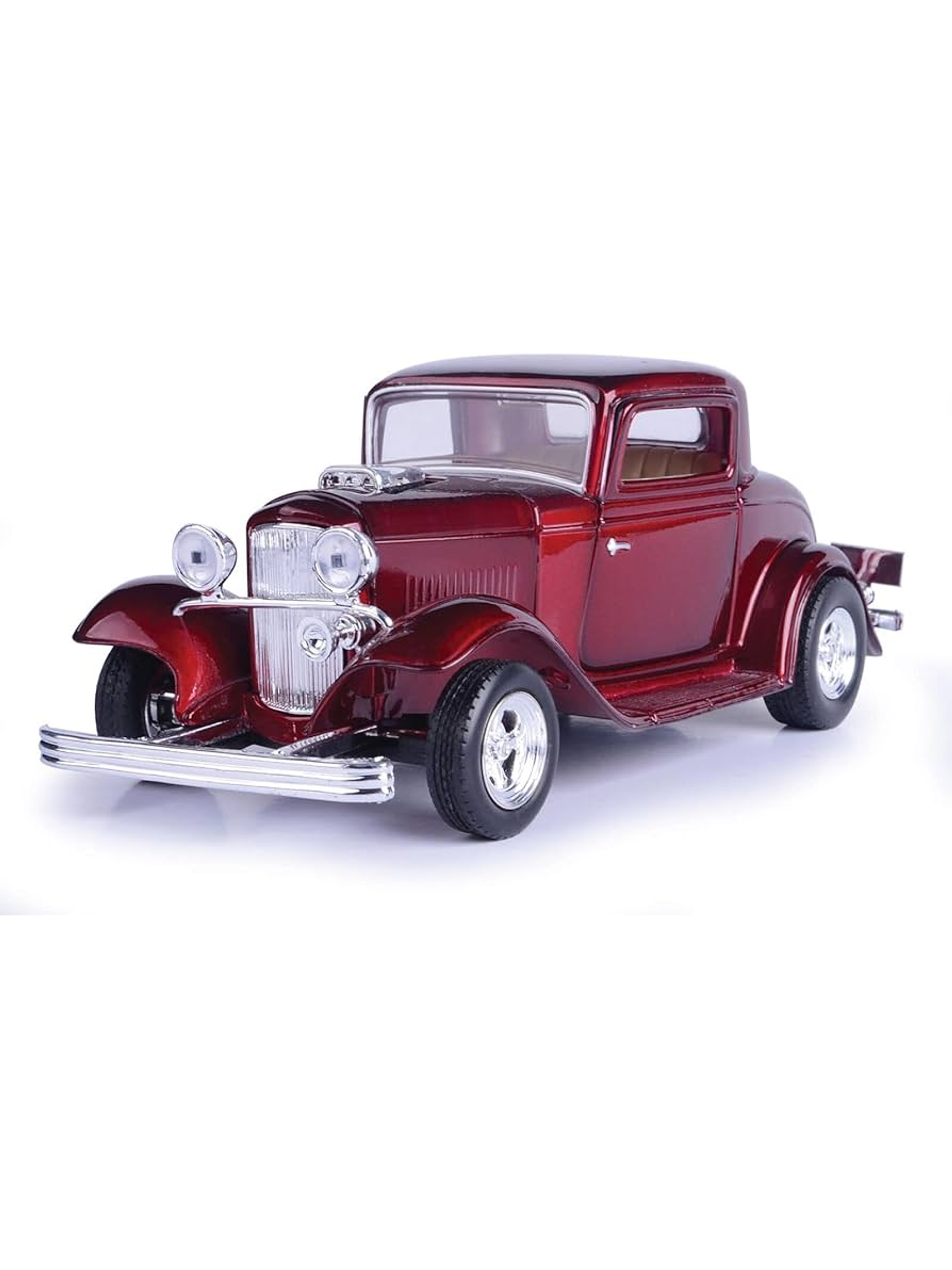 Ford Coupe 1932 rojo metálico 1:24 Motormax – Auto clásico americano de colección 1