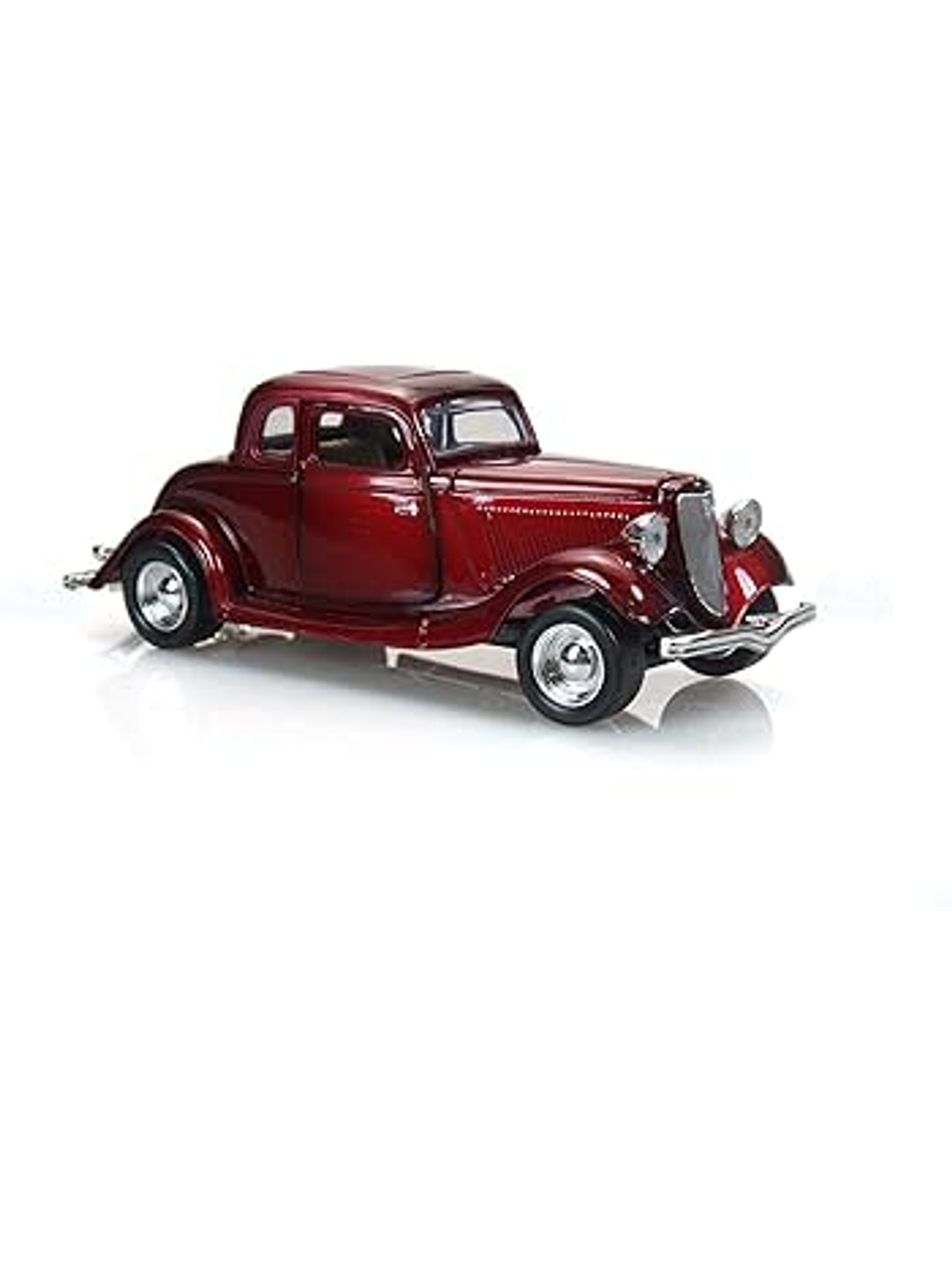 1934 Ford Coupe Motormax 1:24 rojo metálico – Clásico V8 de los años 30 para coleccionistas exigentes 1