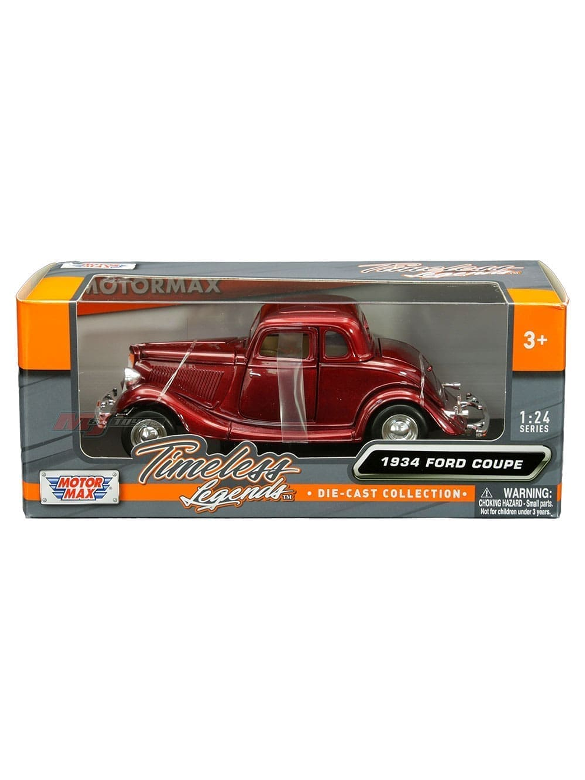 1934 Ford Coupe Motormax 1:24 rojo metálico – Clásico V8 de los años 30 para coleccionistas exigentes 2