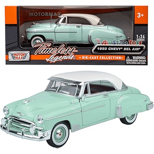 Chevrolet Bel Air Hardtop 1950 1:24 Motormax – Clásico americano en turquesa y blanco “Timeless Legends”