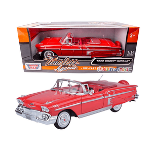 Chevrolet Impala Convertible 1958 rojo 1:24 Motormax – Clásico americano Timeless Legends en Chile