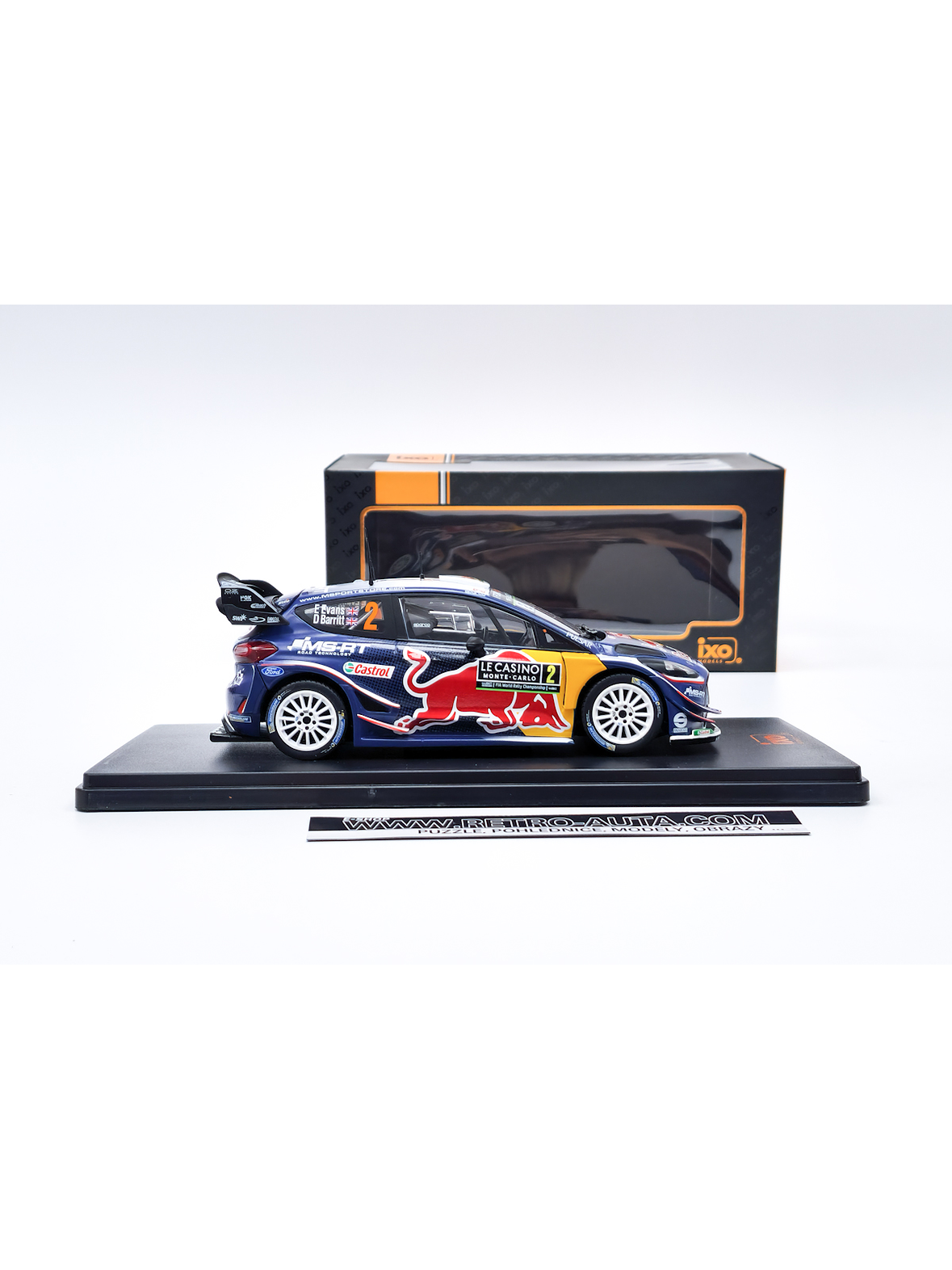 Ford Fiesta WRC Red Bull 2018 IXO 1:24 – Rally Monte Carlo #2 Evans / Barritt MSport 1