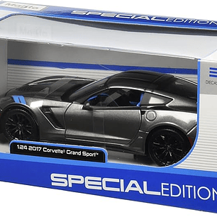 Maisto 1:24 2017 Corvette Grand Sport gris metálico – Deportivo americano C7 para coleccionistas en Chile