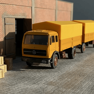 NZG 1:50 Mercedes-Benz 1632/1932 NG con carro lona | Diecast clásico “Made in W. Germany”