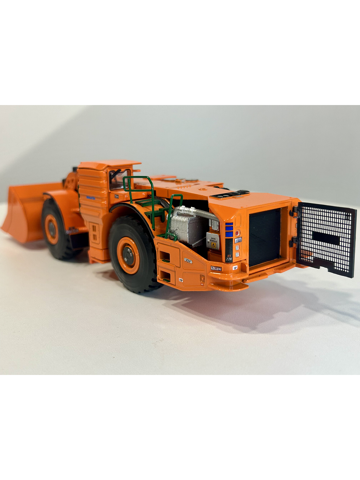 Cargador híbrido KOMATSU WX22H 1:50 – Modelo diecast de minería subterránea (naranja, fundido a presión) 9