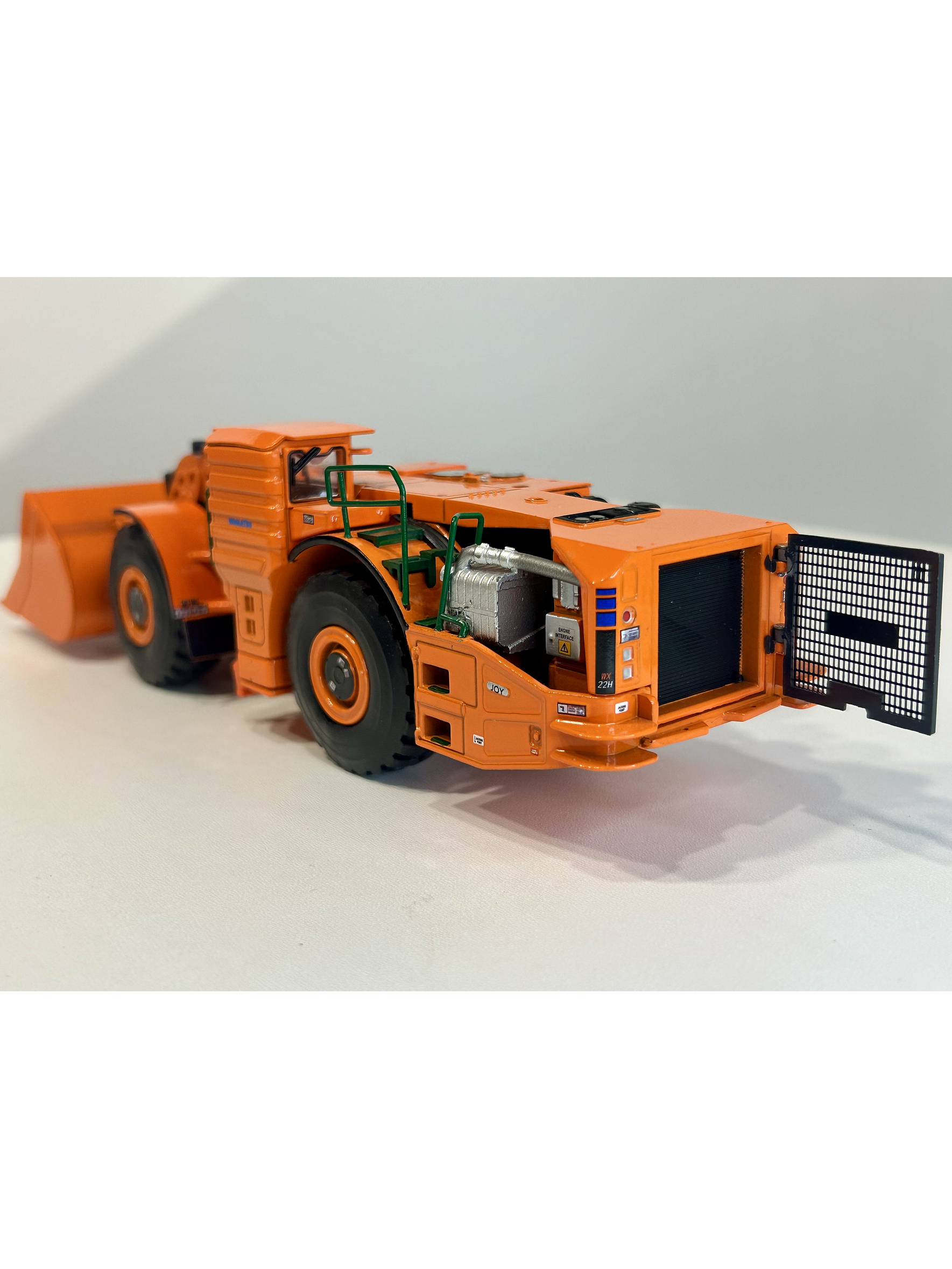 Cargador híbrido KOMATSU WX22H 1:50 – Modelo diecast de minería subterránea (naranja, fundido a presión) 9