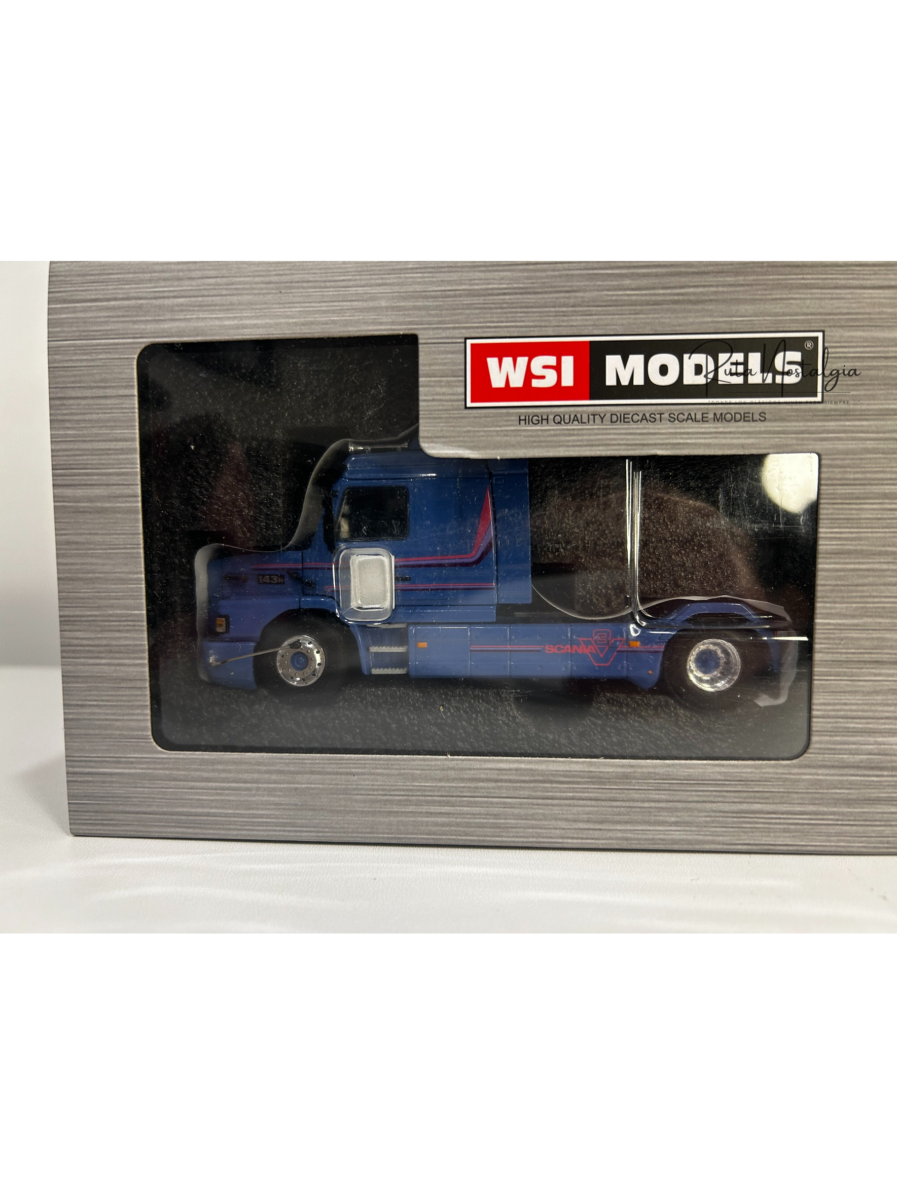 Scania 3 Series 143H Torpedo Streamline 4x2 WSI 1:50 – Camión clásico V8 a escala 12