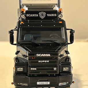 WSI Premium Line Scania 3 Series Torpedo Streamline 6x2 1:50 – Clásico V8 143M 500 negro para coleccionistas en Chile