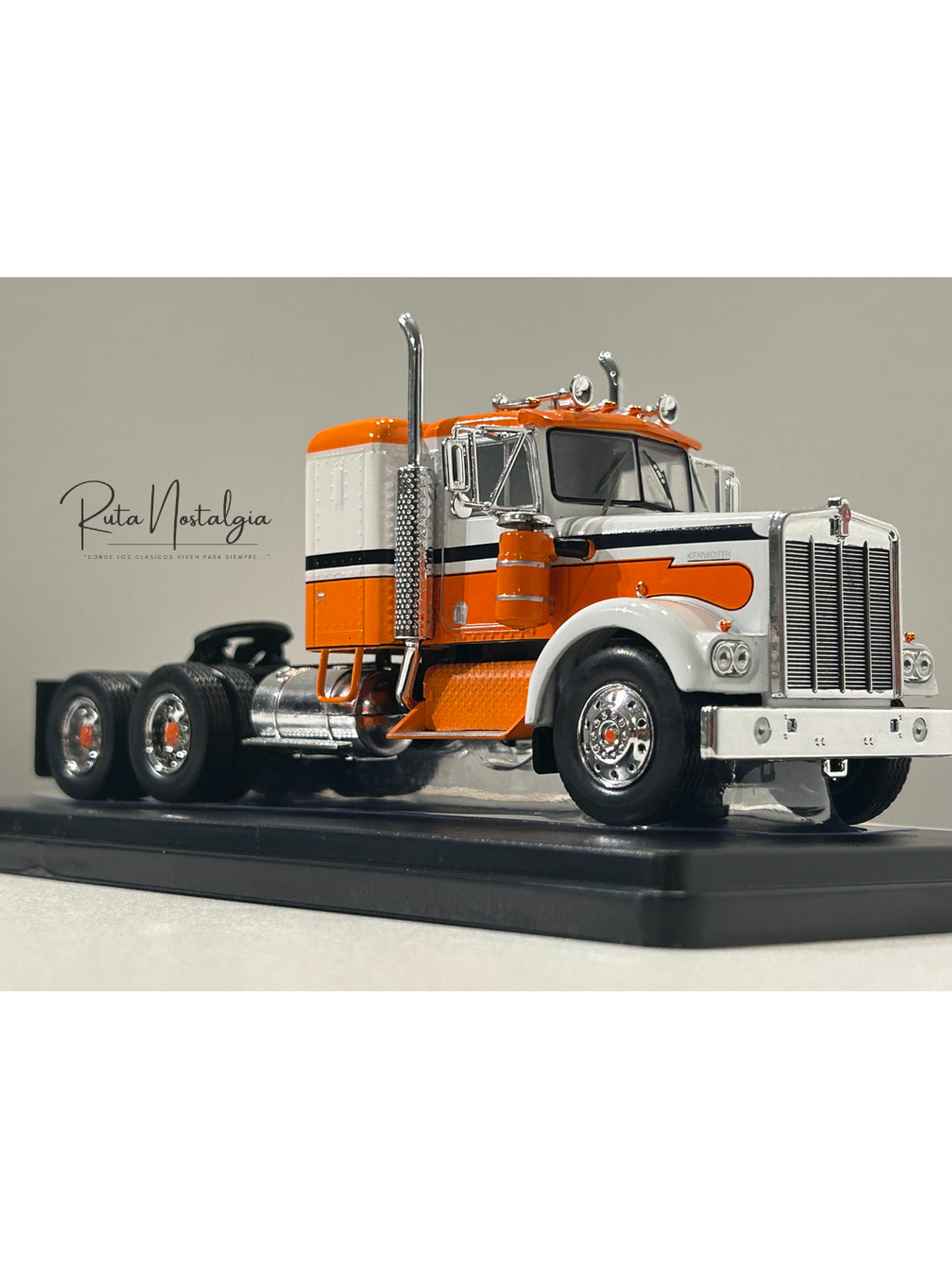Kenworth W925 1970 IXO Models 1:43 blanco naranjo – Camión clásico americano de ruta 3