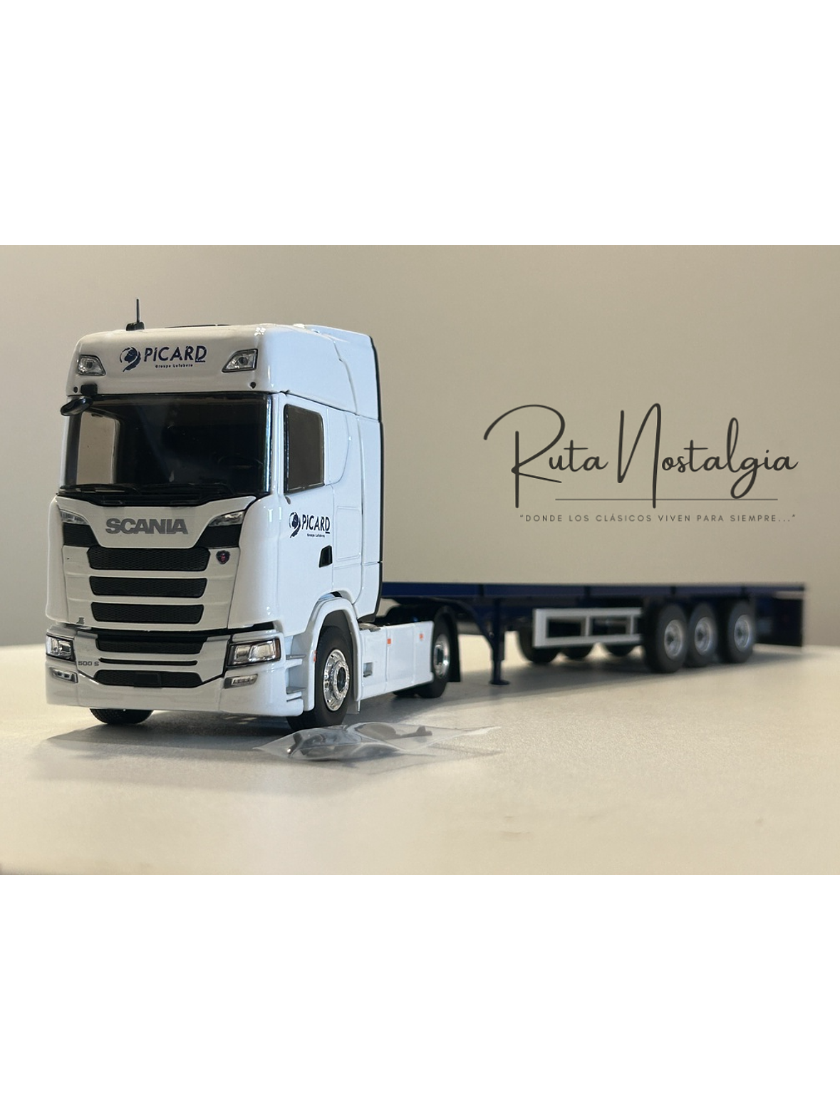 Scania S500 Picard Transports 2021 1:43 Eligor – Camión con remolque plano para coleccionistas y fanáticos del transporte europeo 1