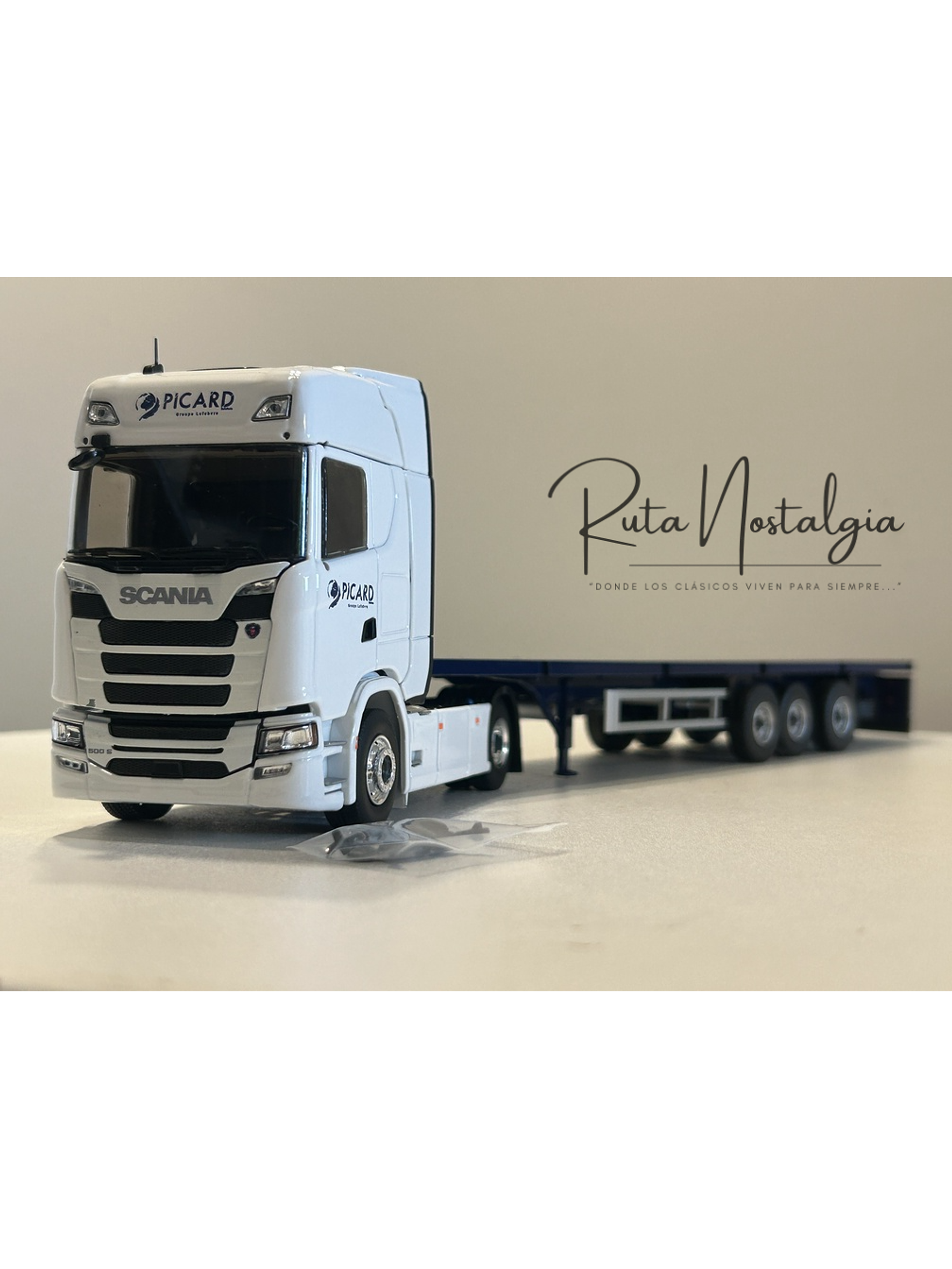 Scania S500 Picard Transports 2021 1:43 Eligor – Camión con remolque plano para coleccionistas y fanáticos del transporte europeo 1