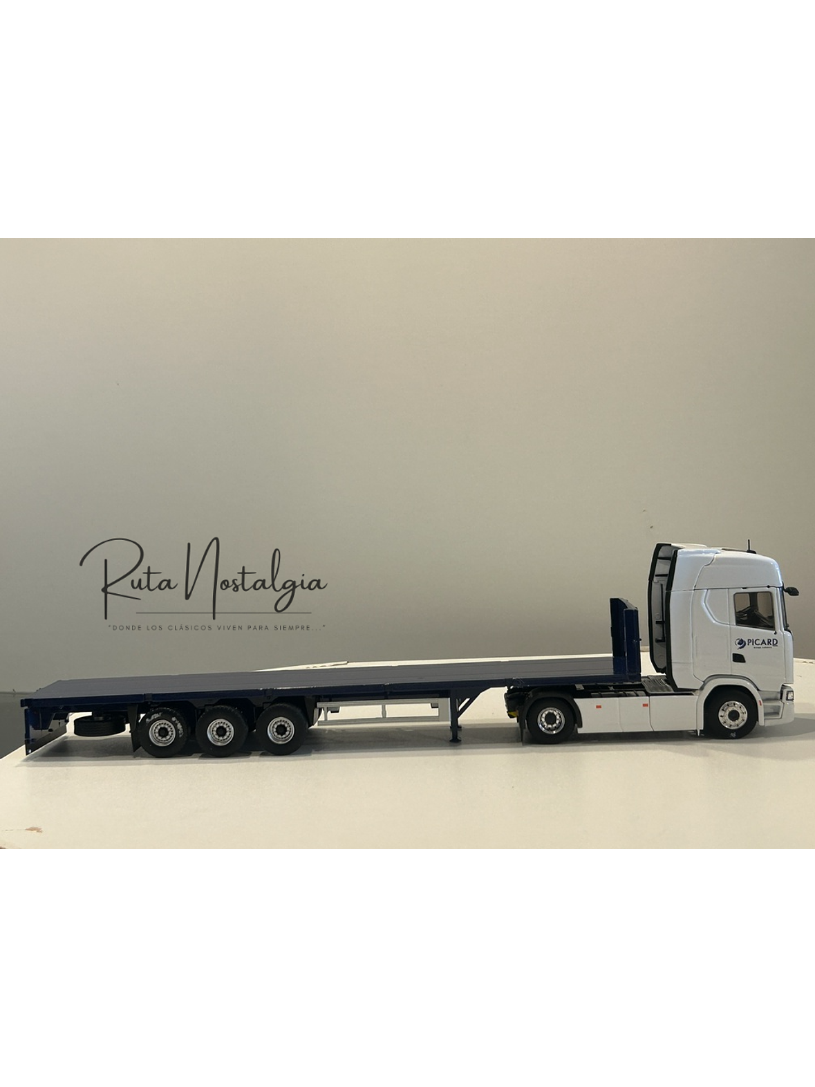 Scania S500 Picard Transports 2021 1:43 Eligor – Camión con remolque plano para coleccionistas y fanáticos del transporte europeo 5