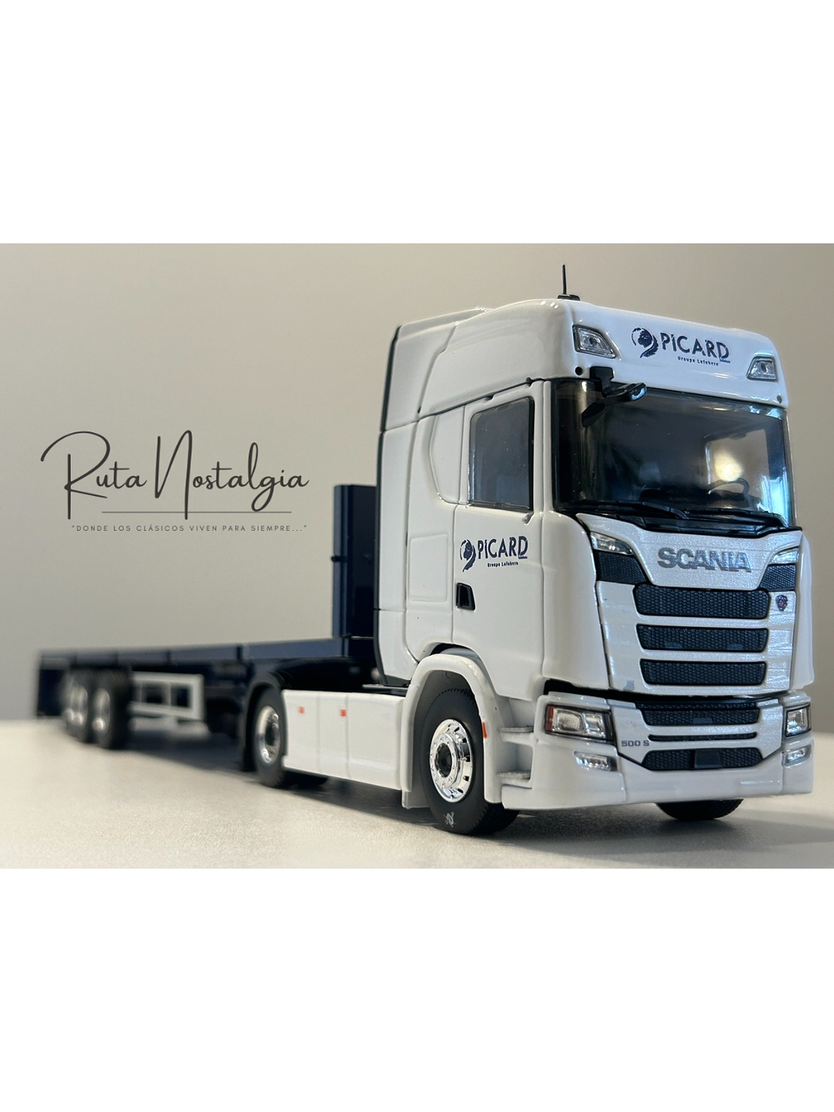 Scania S500 Picard Transports 2021 1:43 Eligor – Camión con remolque plano para coleccionistas y fanáticos del transporte europeo 9
