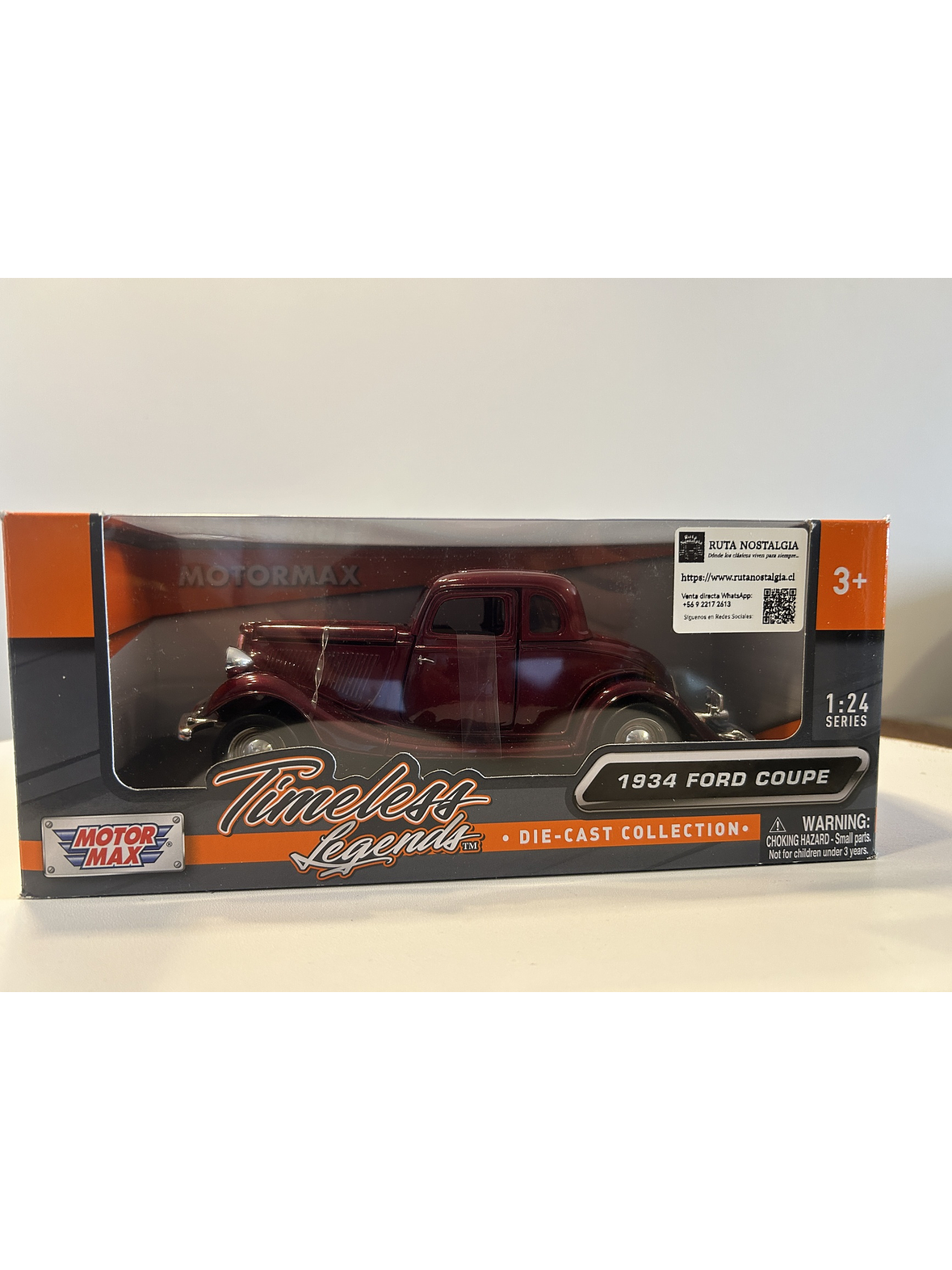 1934 Ford Coupe Motormax 1:24 rojo metálico – Clásico V8 de los años 30 para coleccionistas exigentes 9