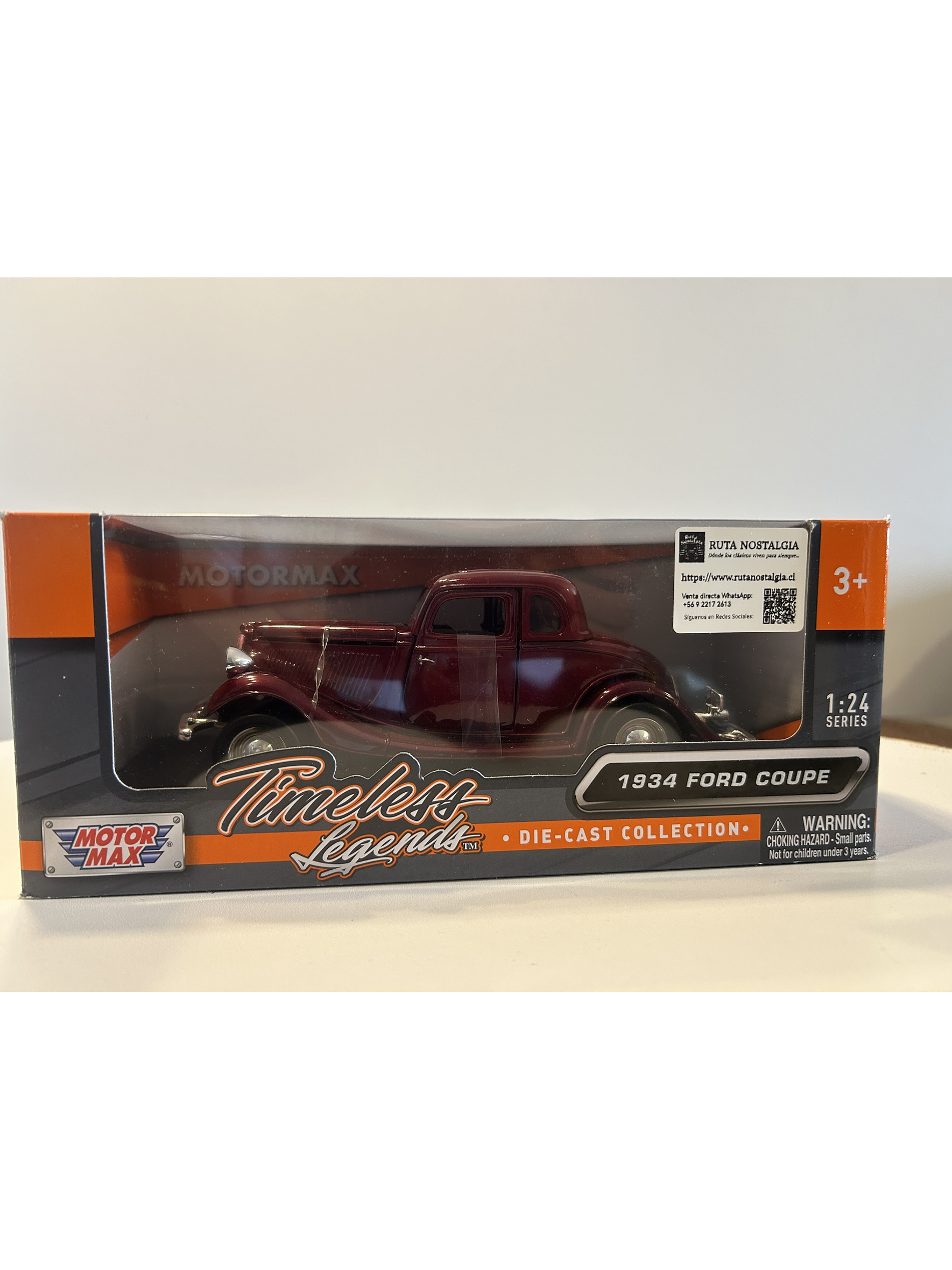 1934 Ford Coupe Motormax 1:24 rojo metálico – Clásico V8 de los años 30 para coleccionistas exigentes 9