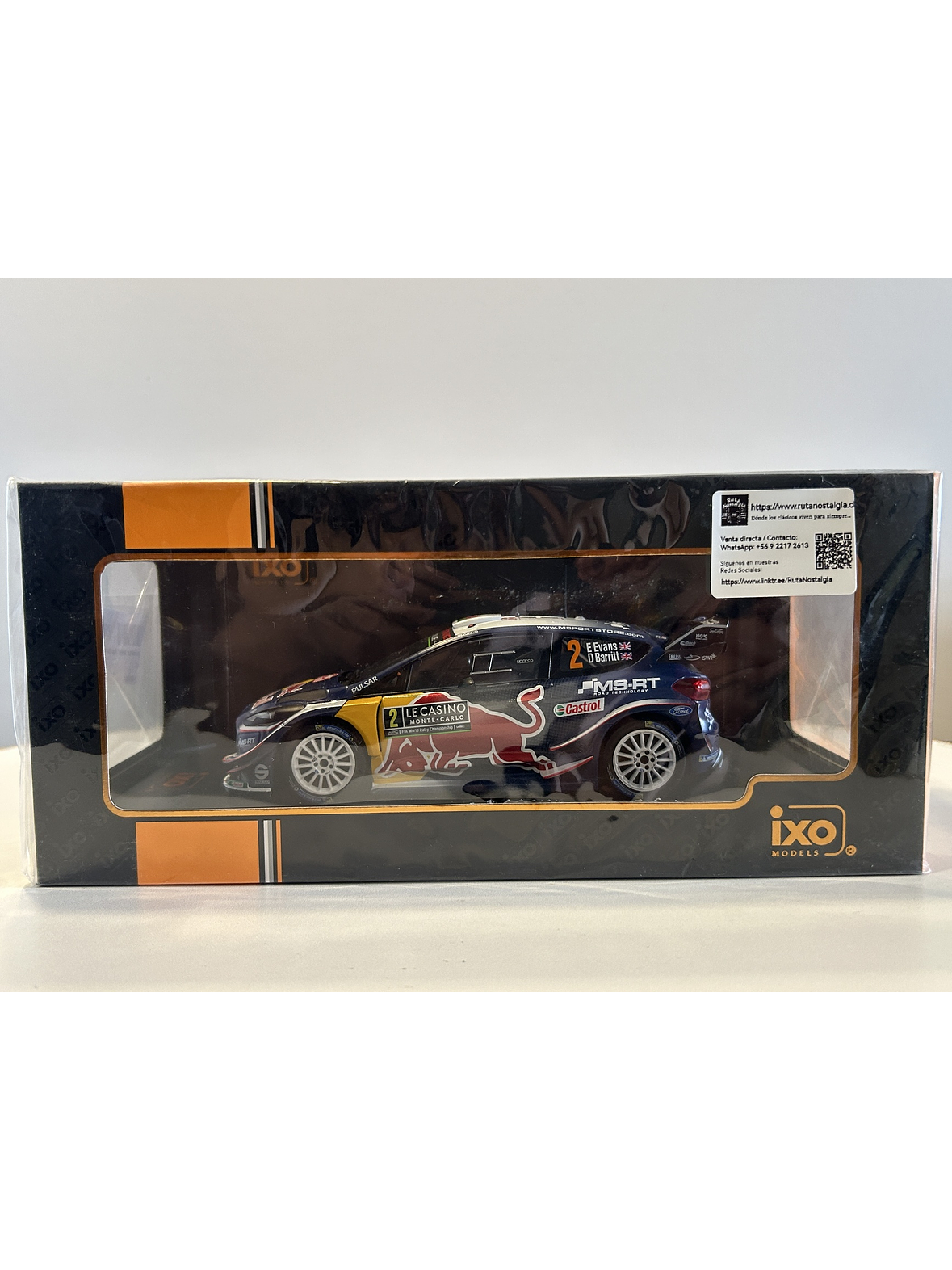 Ford Fiesta WRC Red Bull 2018 IXO 1:24 – Rally Monte Carlo #2 Evans / Barritt MSport 8