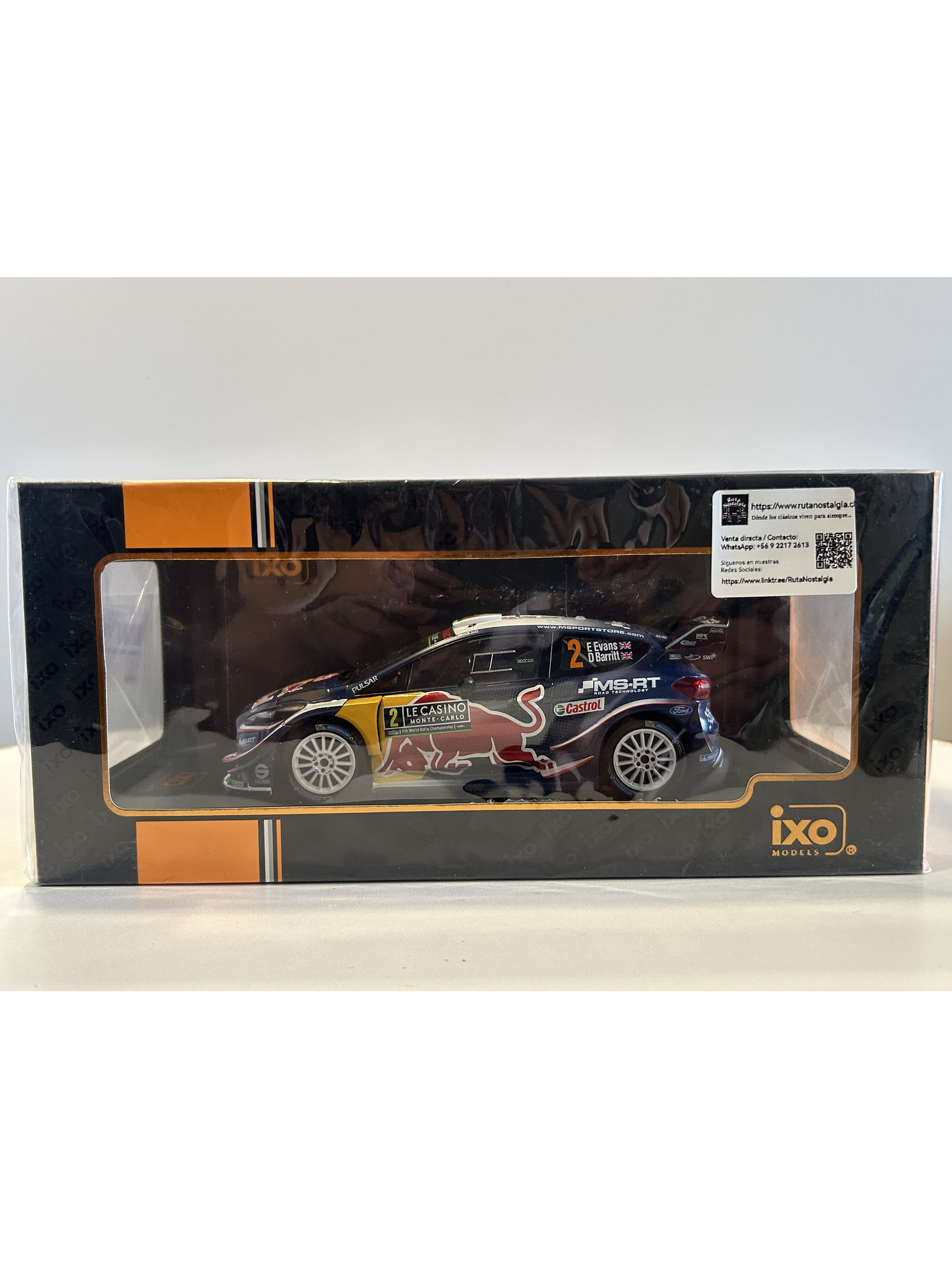 Ford Fiesta WRC Red Bull 2018 IXO 1:24 – Rally Monte Carlo #2 Evans / Barritt MSport 8