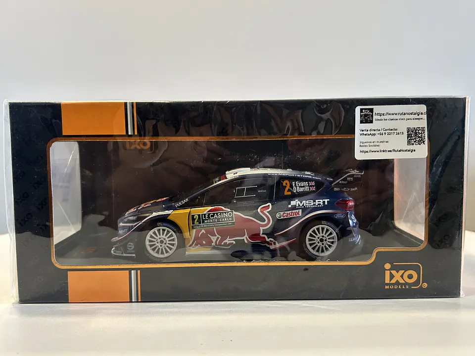 Auto Ford Fiesta WRC Red Bull 2018 IXO Escala 1:24 8