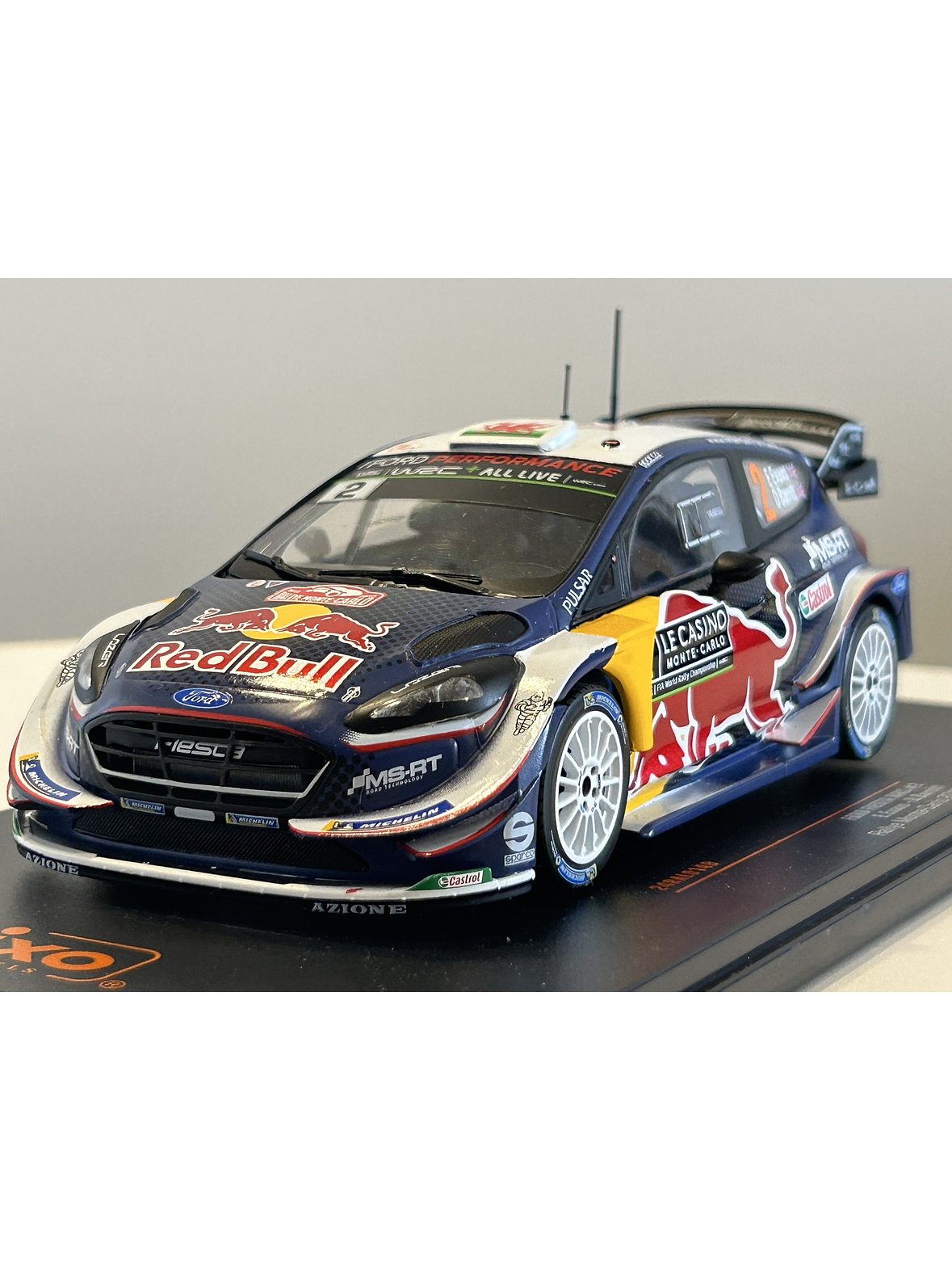 Ford Fiesta WRC Red Bull 2018 IXO 1:24 – Rally Monte Carlo #2 Evans / Barritt MSport 1