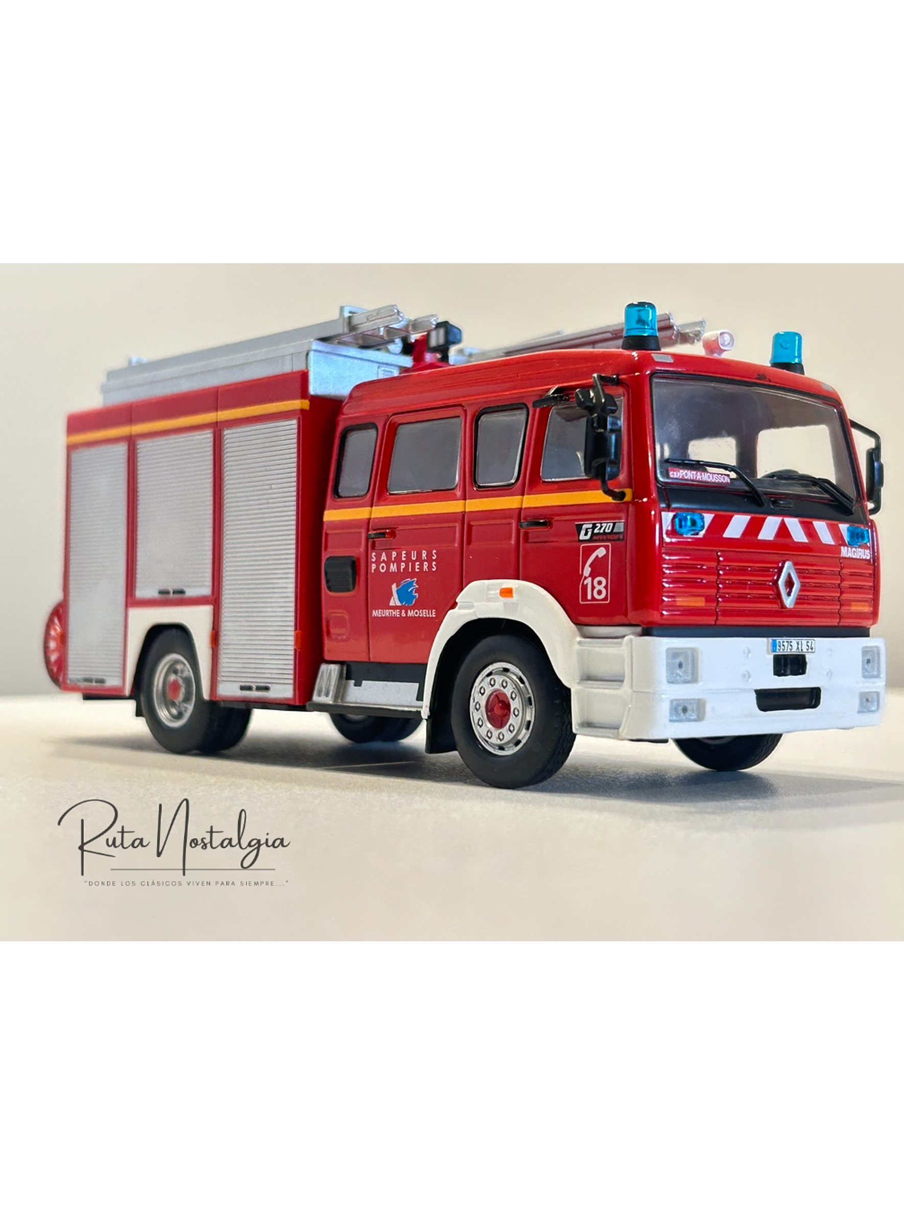 Renault G270 FPTSR 1993 Camión de Bomberos 1:43 Edicola – Sapeurs Pompiers Francia 4