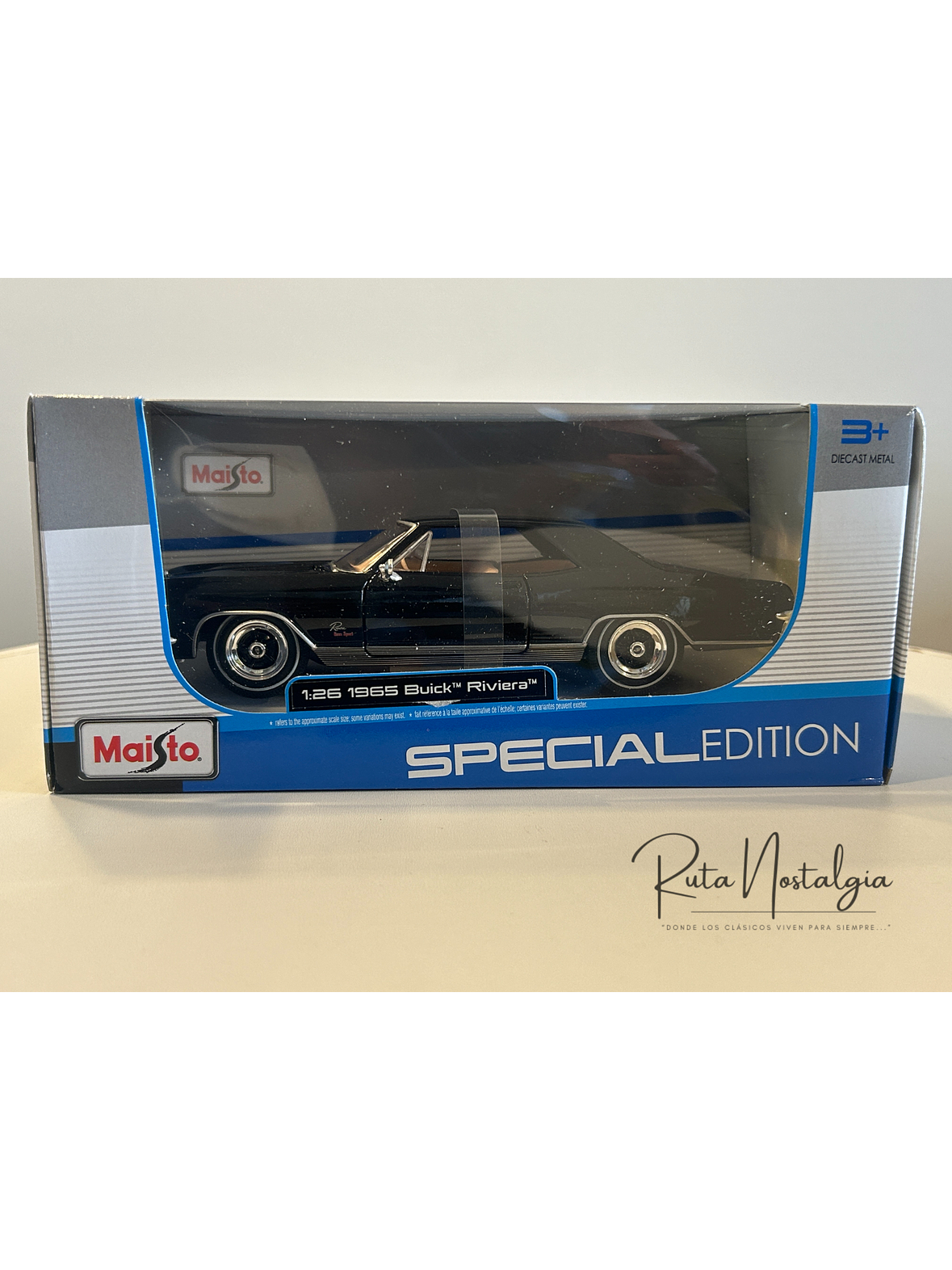 Buick Riviera 1965 negro – Maisto Special Edition 1:26 (aprox. 1:24) – Coupé clásico estadounidense a escala 11