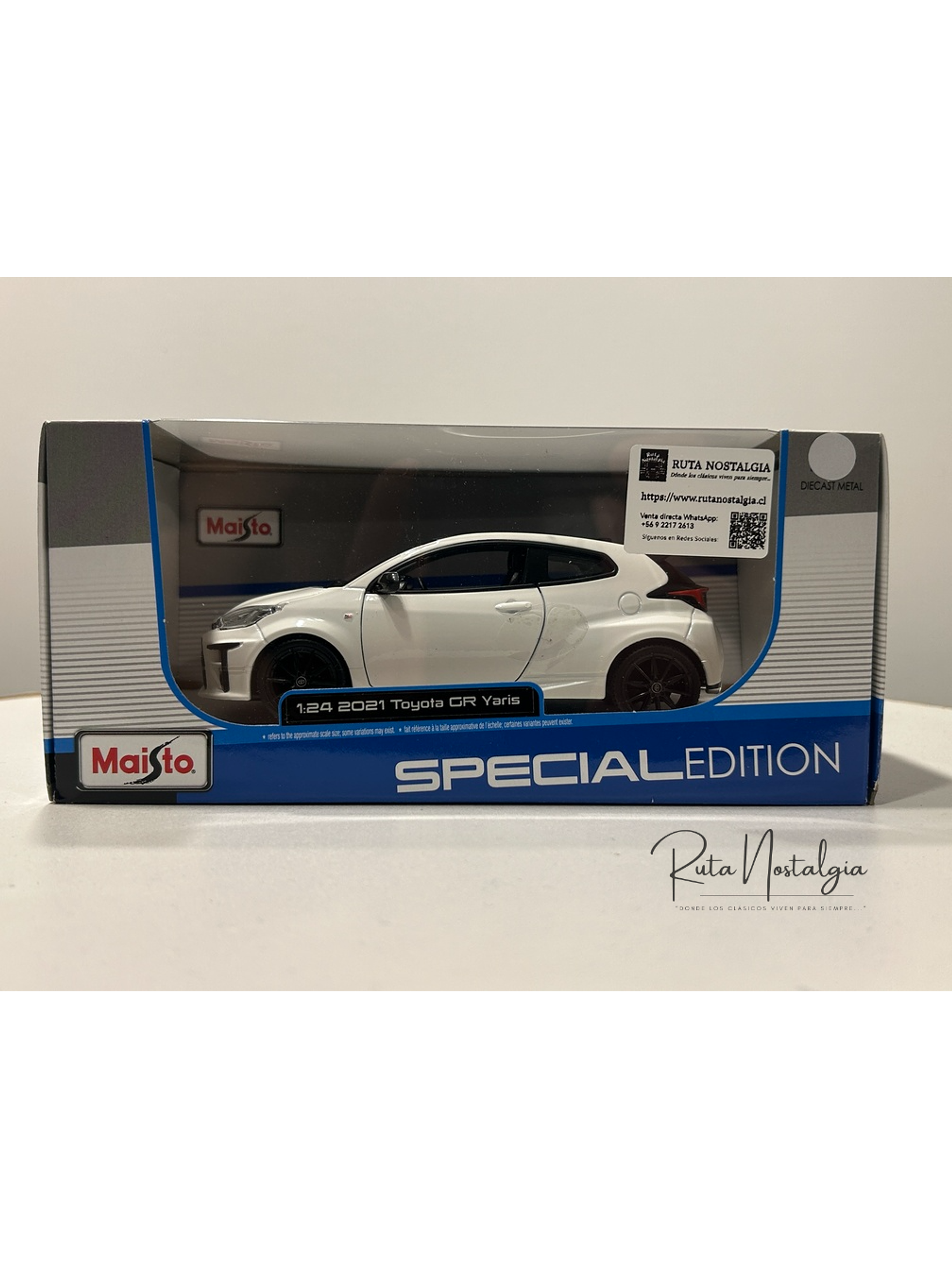 Toyota GR Yaris 2021 blanco Maisto 1:24 – Deportivo GR-Four a escala coleccionable 11