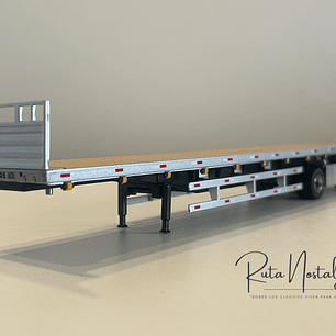 Rampla plana Diecast Masters 1:50 sin caja – tráiler plataforma para camiones a escala