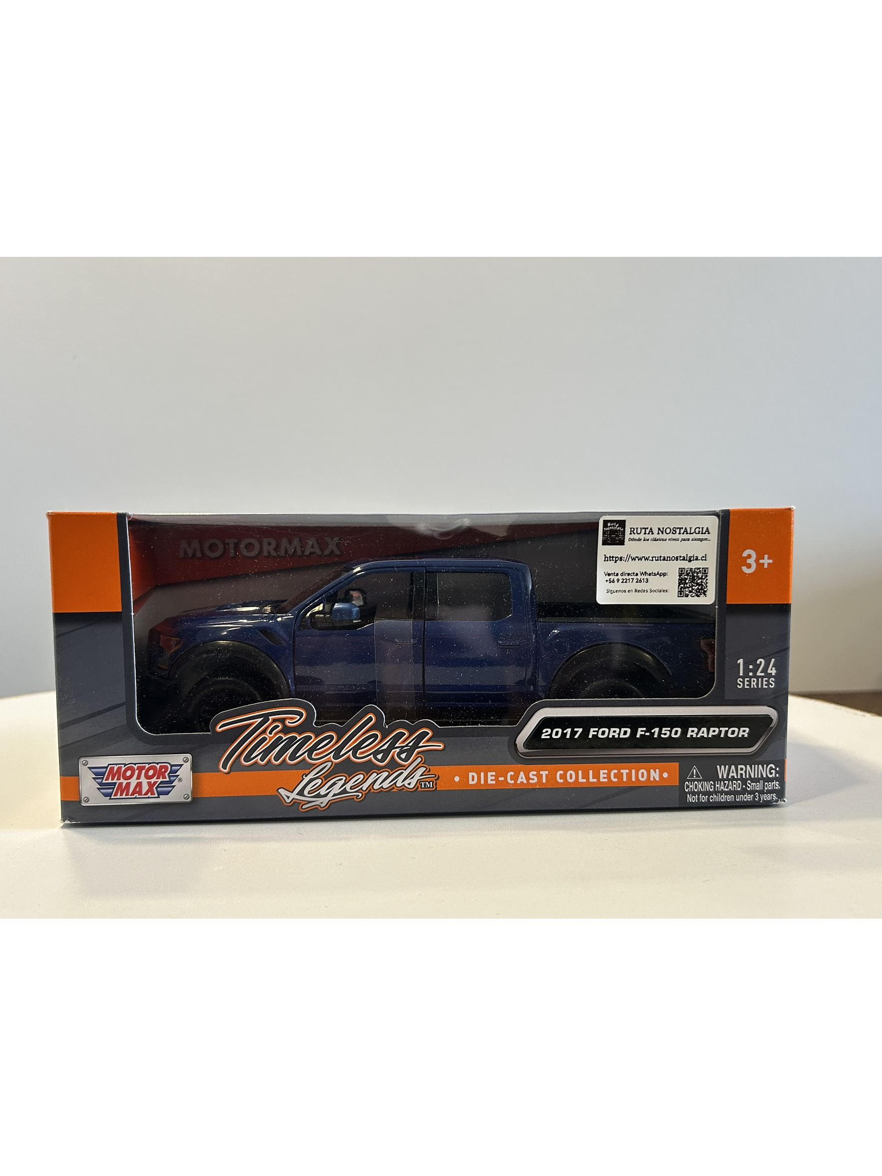 Motormax Ford F-150 Raptor 2017 azul metálico 1:24 – Pickup off-road ícono de Ford Performance 10