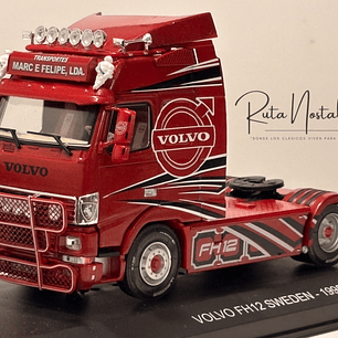 Volvo FH12 1995 rojo decorado Hachette 1:43 – camión europeo tuning de colección
