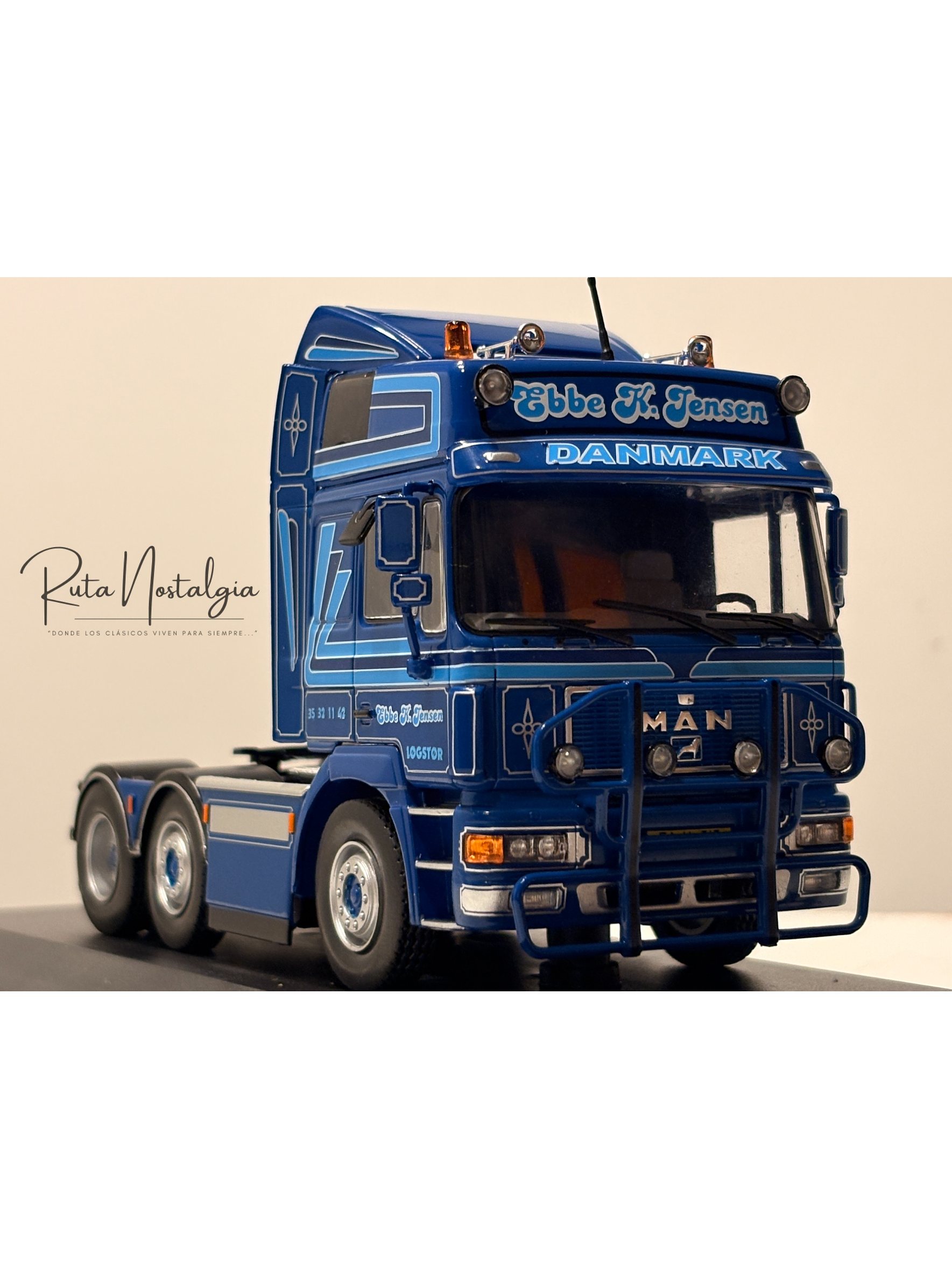 MAN F2000 1995 azul decorado Hachette 1:43 – camión europeo tuning de colección para fanáticos del transporte pesado 2