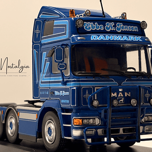 MAN F2000 1995 azul decorado Hachette 1:43 – camión europeo tuning de colección para fanáticos del transporte pesado