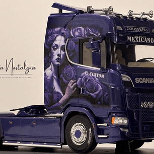 Scania S560 2022 púrpura tuning Hachette 1:43 – camión europeo moderno de colección Truck Tuning 