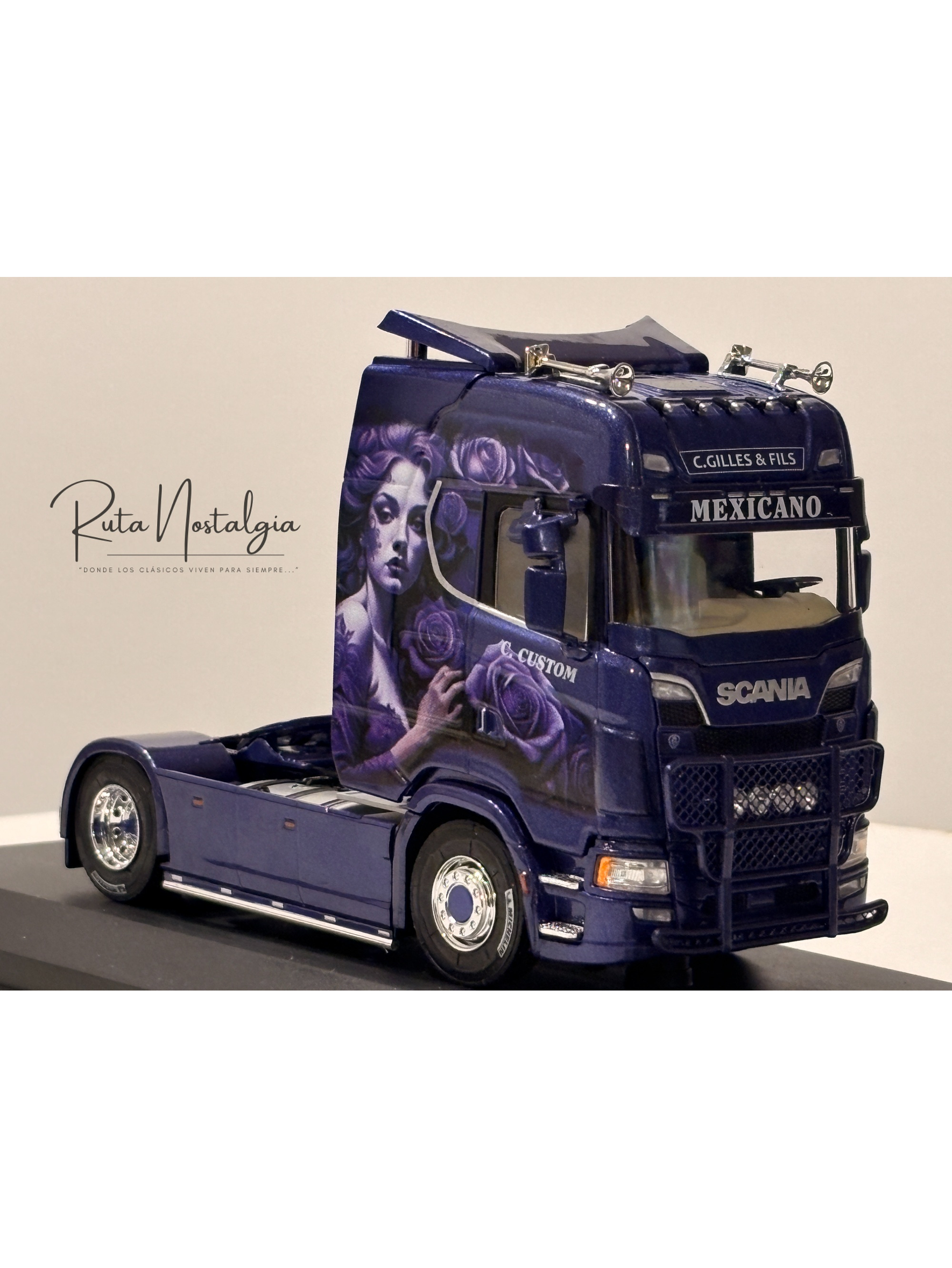 Scania S560 2022 púrpura tuning Hachette 1:43 – camión europeo moderno de colección Truck Tuning  6