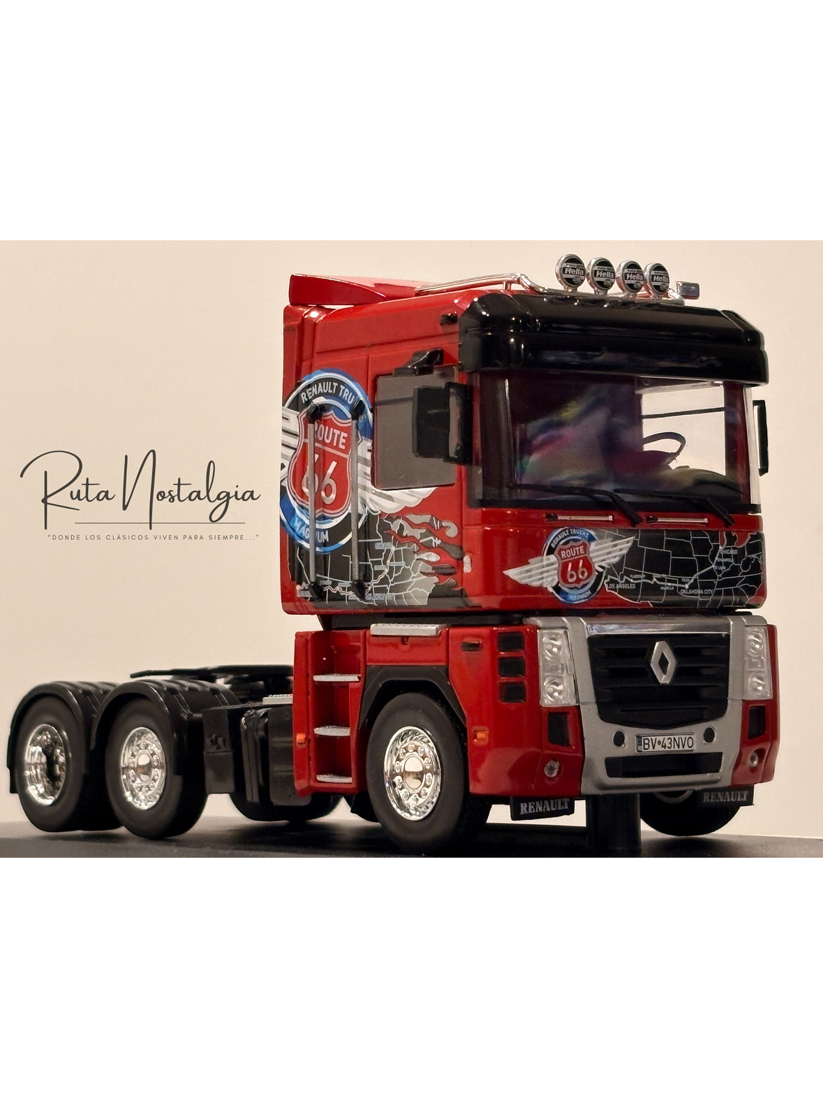 Renault AE Magnum Route 66 1:43 Hachette – Camión tuning europeo de colección | Ruta Nostalgia Chile 1