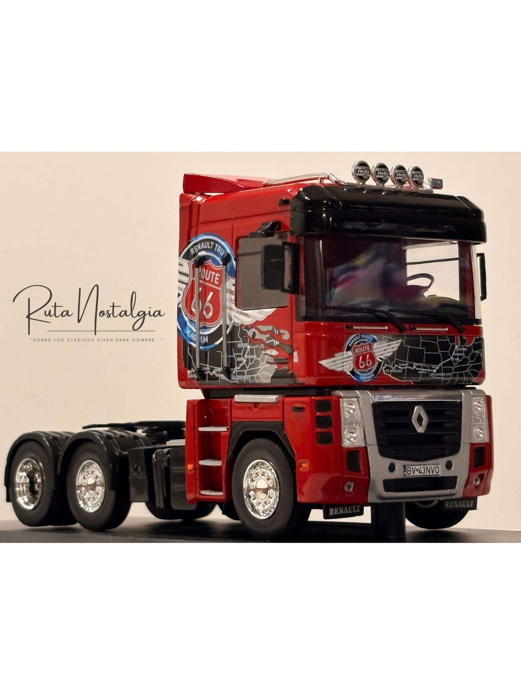 Renault AE Magnum Route 66 1:43 Hachette – Camión tuning europeo de colección | Ruta Nostalgia Chile 1